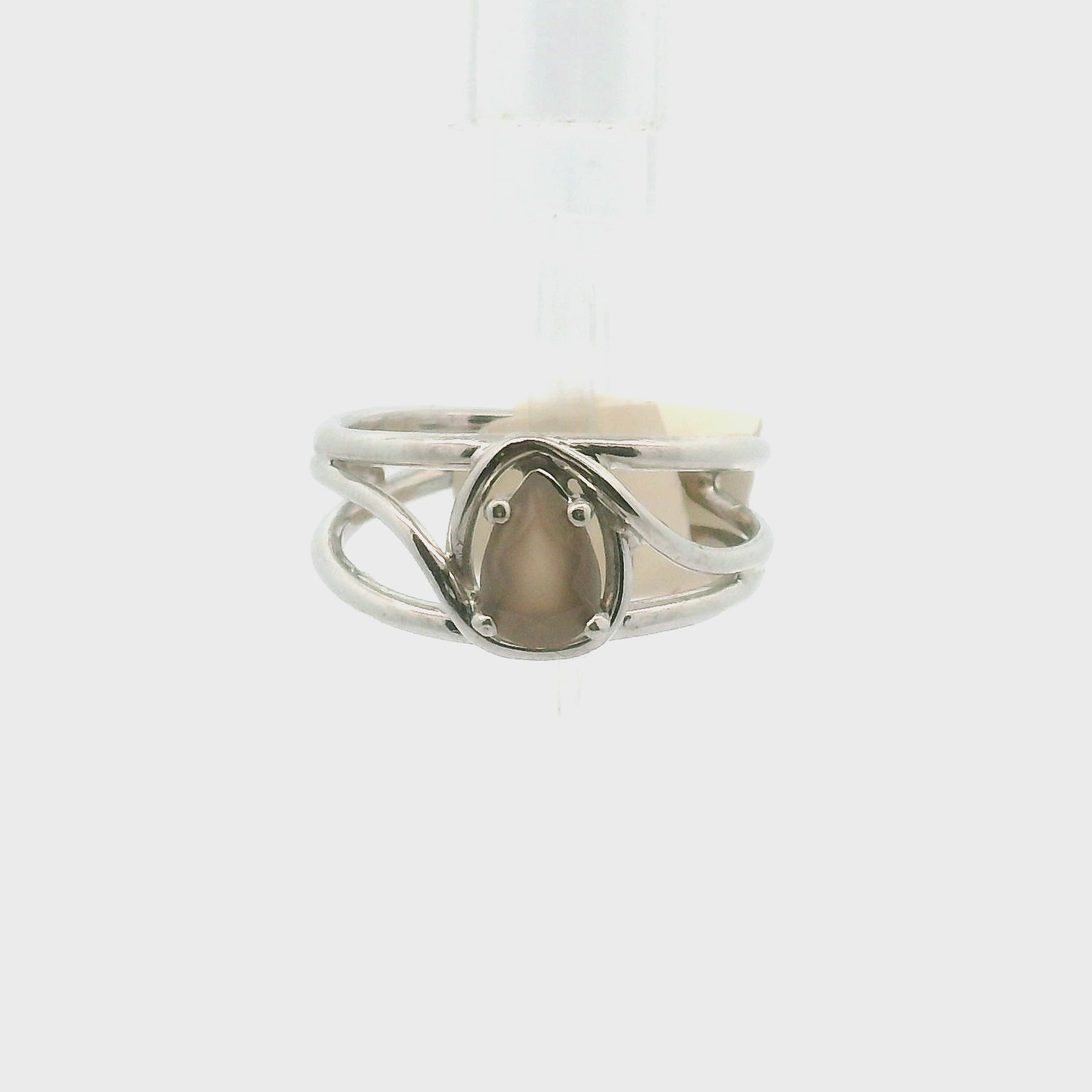 Moonstone Midi Cuff Ring .925 Silver for New Beginnings, Protection and Manifestation