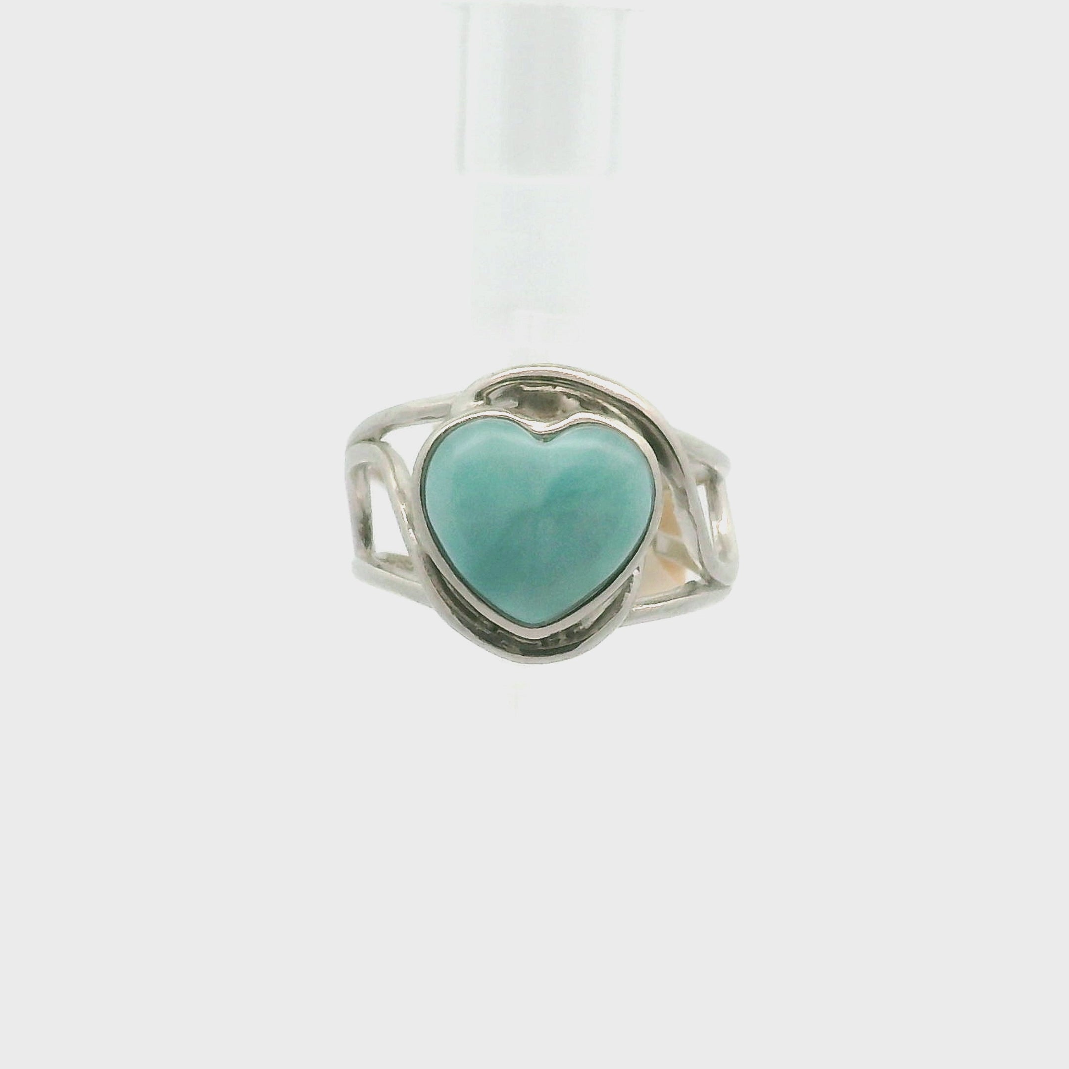 Larimar Divine Adjustable Finger Cuff Ring .925 Silver for Peaceful Goddess Vibes