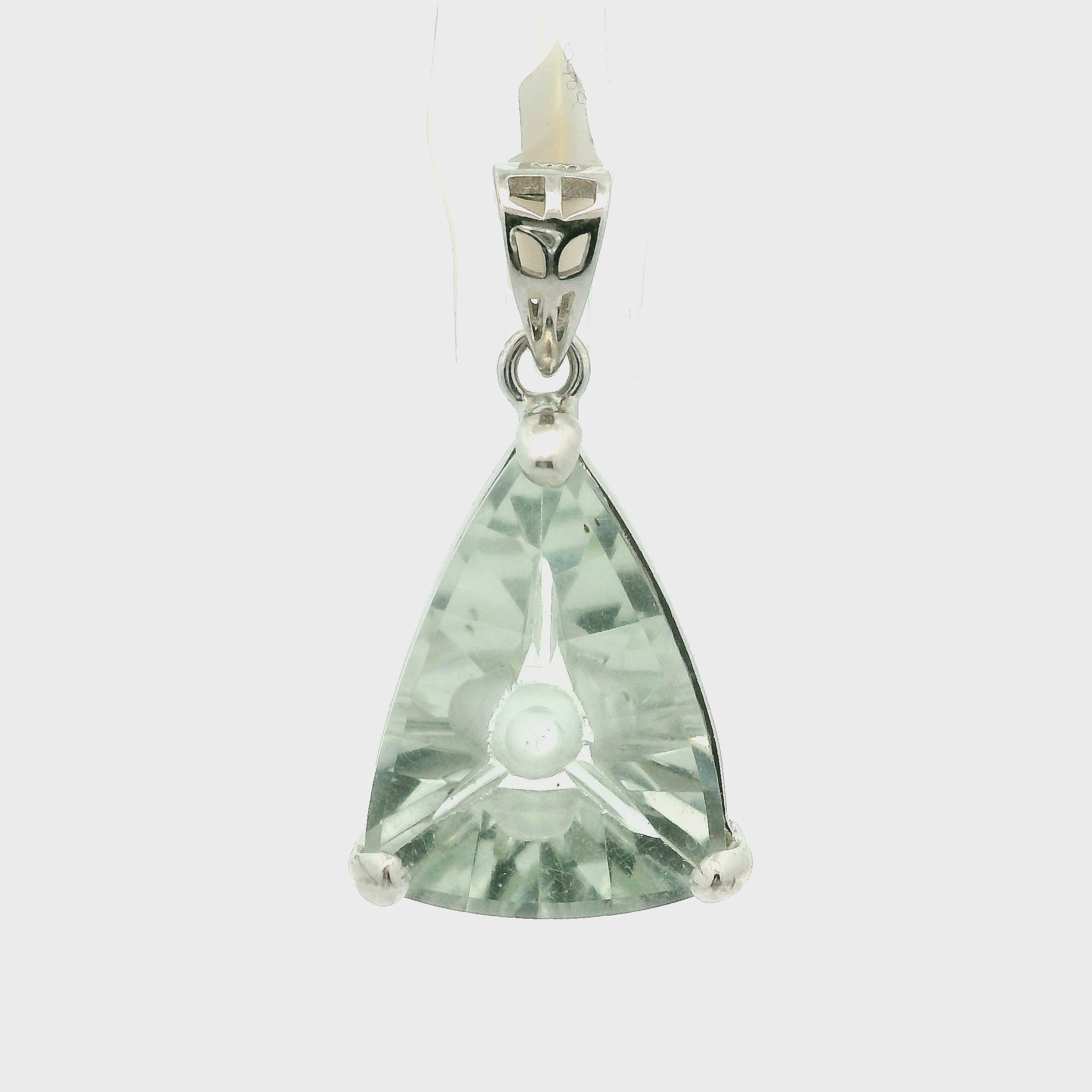 Praisolite Trillion Pendant .925 Silver for Love, Prosperity, and Success