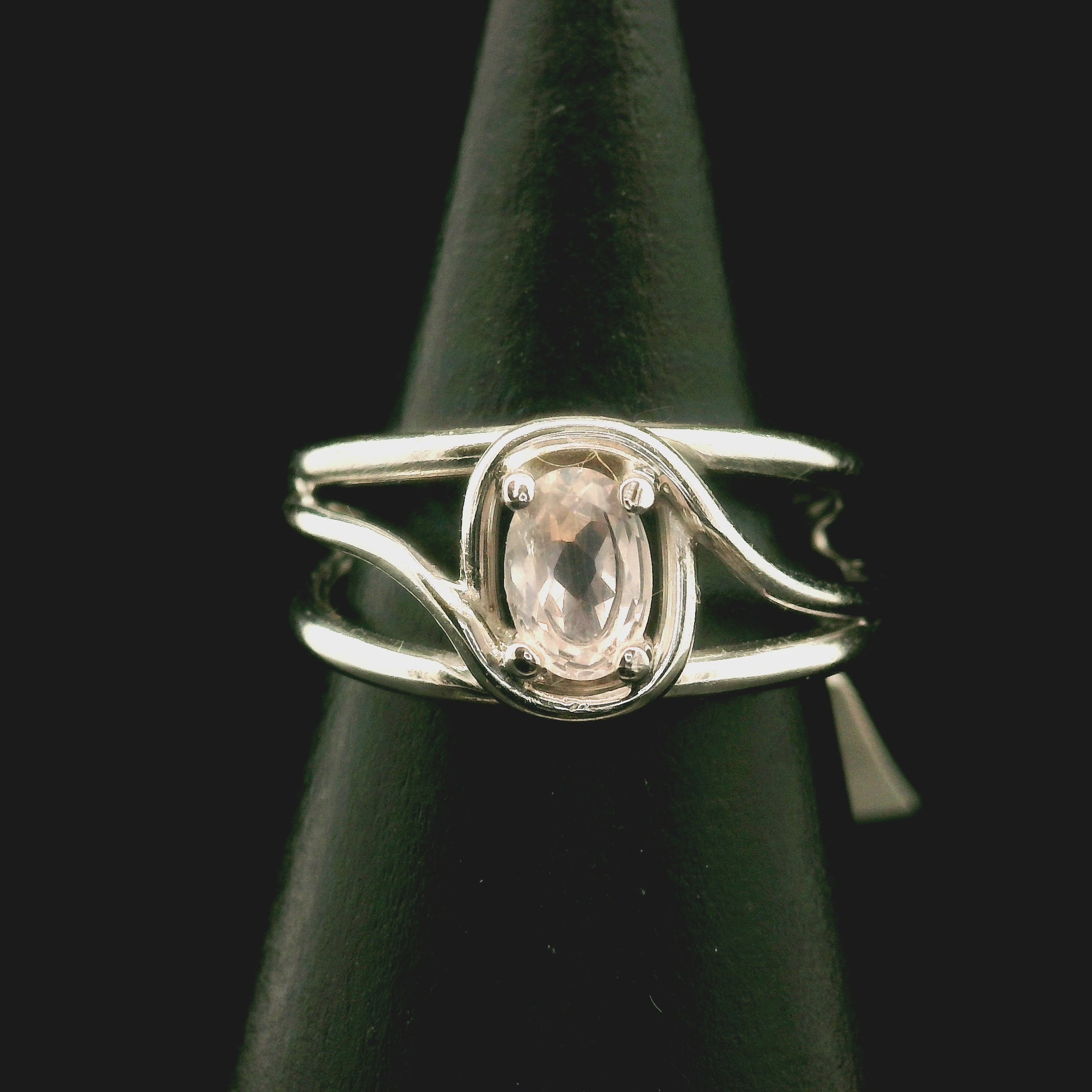 Rose Quartz Midi Cuff Ring .925 Silver for Compassion and Self Love