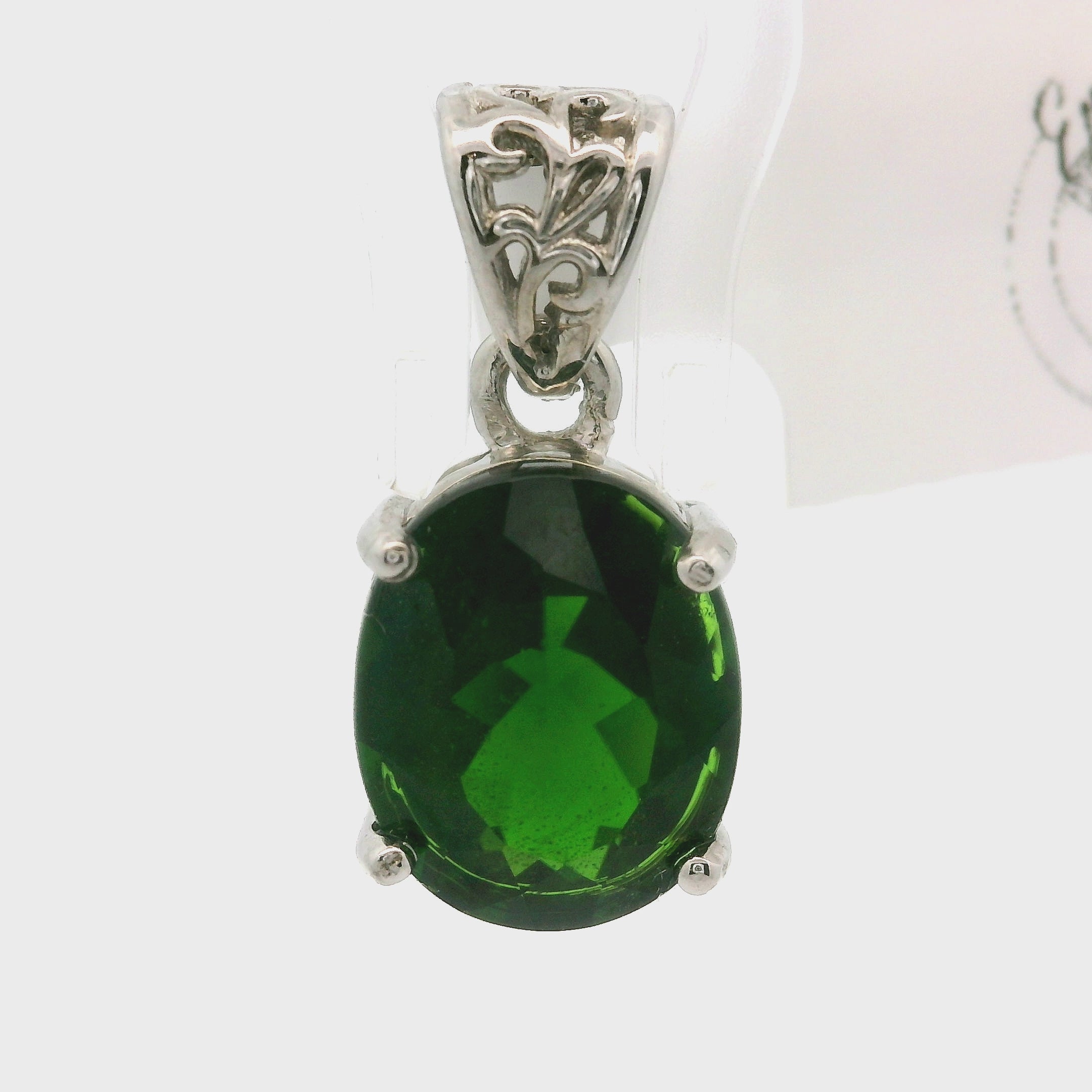 Chrome Diopside Pendant .925 Silver for Embracing Love, Healing and Balance