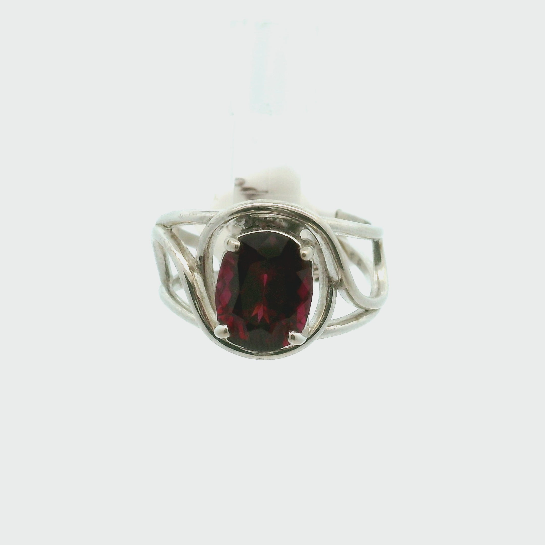 Rhodolite Purple Garnet Adjustable Finger Bracelet .925 Silver for Connection with Angels and Spirit Guides