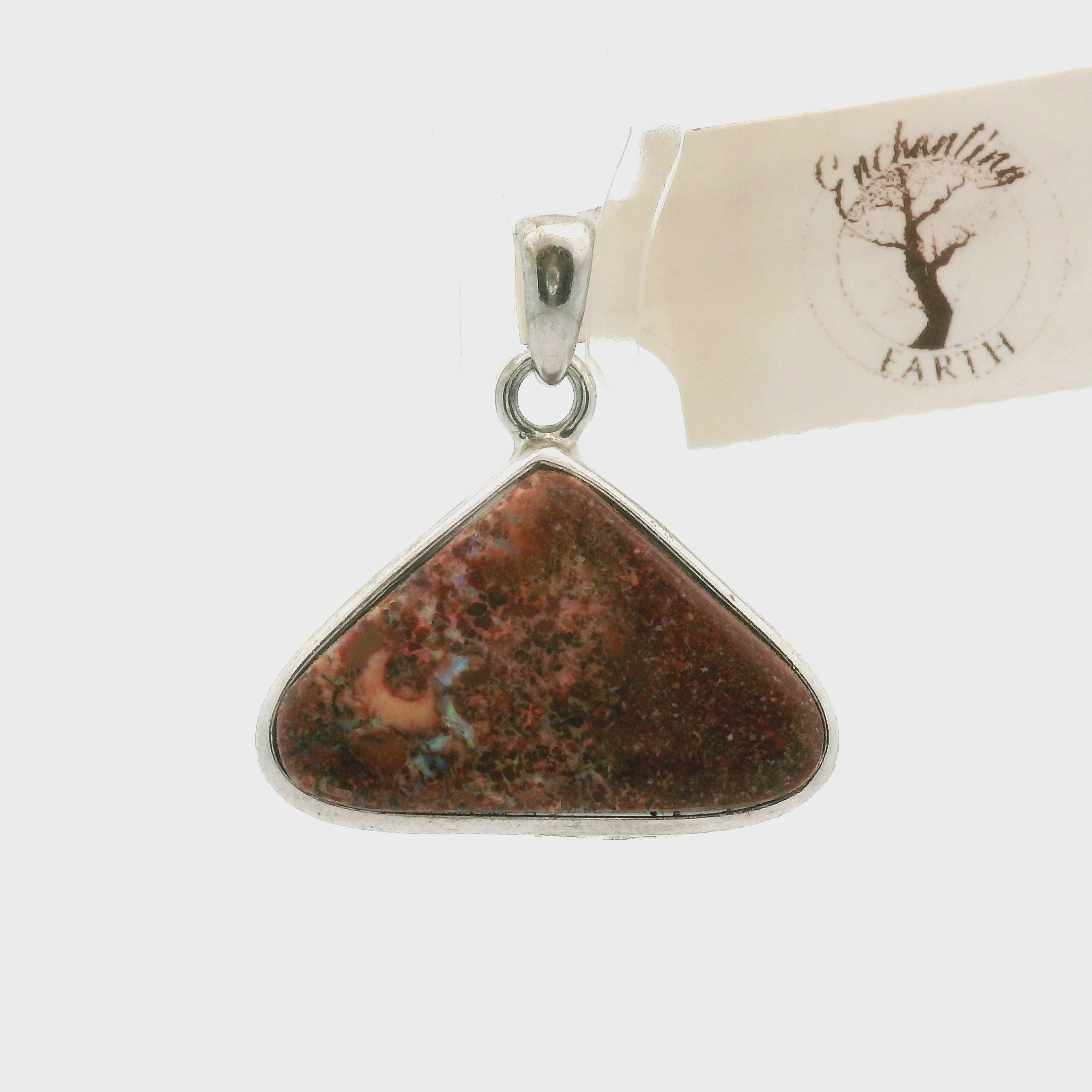 Boulder Opal Pendant .925 Silver for Emotional Support, Joy and Self Worth
