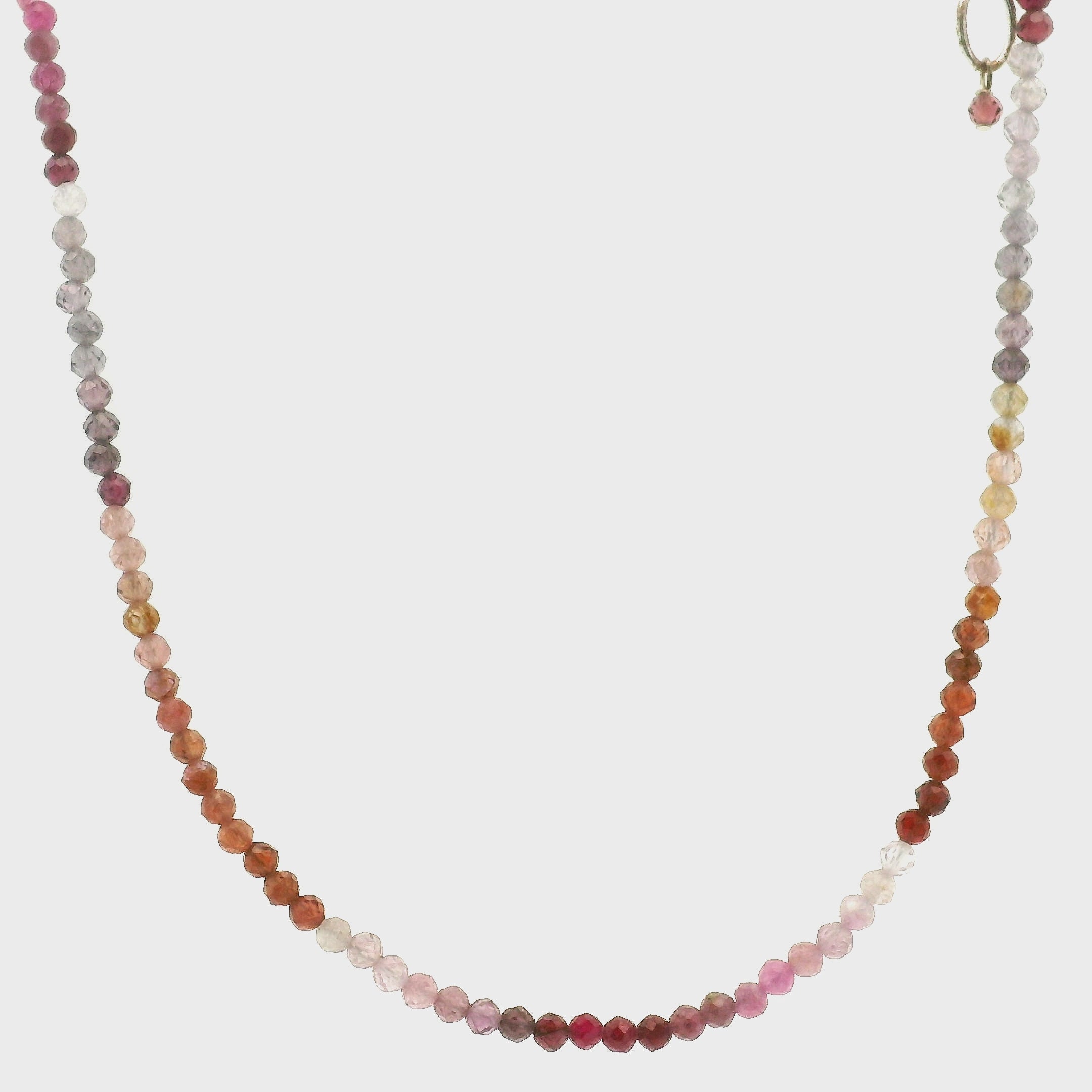 Multi Spinel Micro Faceted Necklace 925 Silver for Compassion & Loyalty