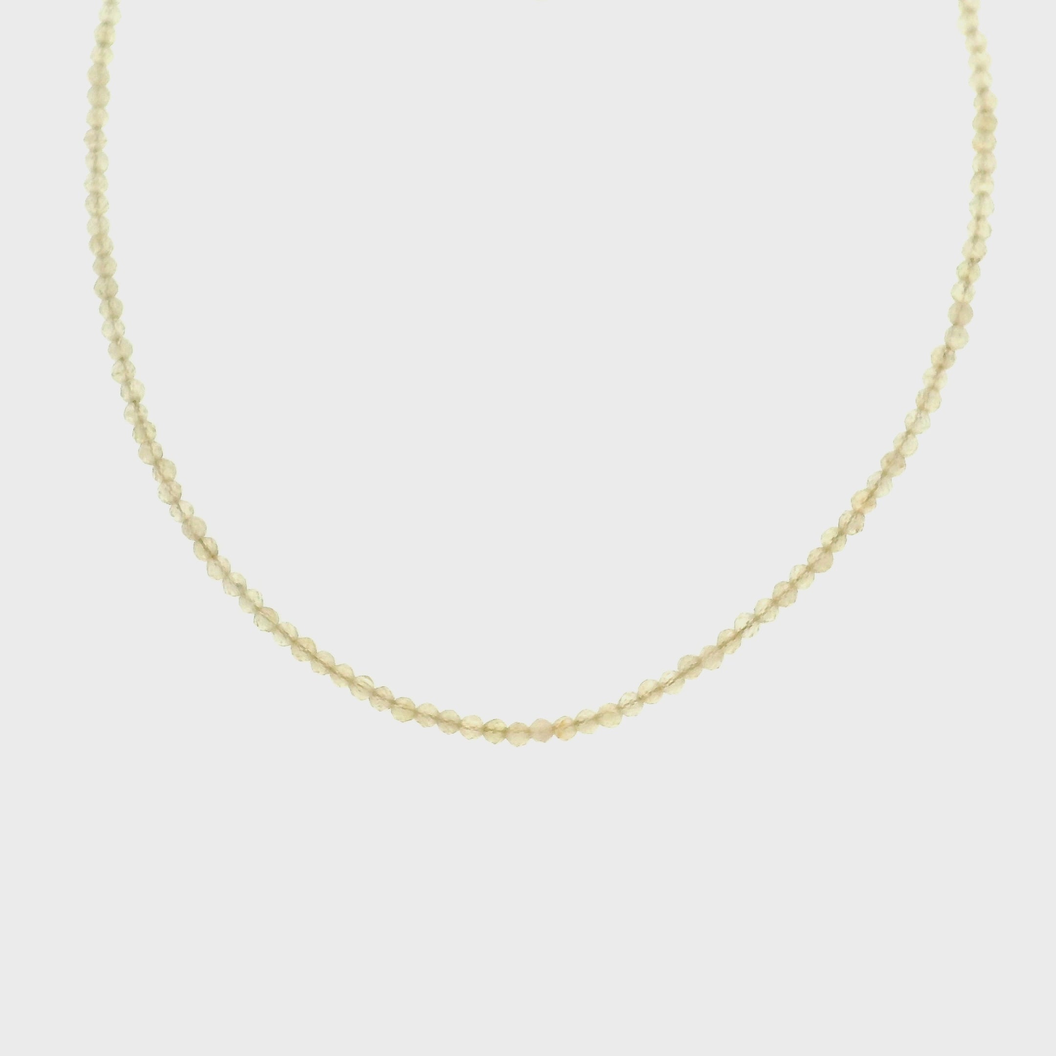 Golden Yellow Apatite Micro Faceted Choker/Layering Necklace 925 Silver for Courage & Mental Clarity