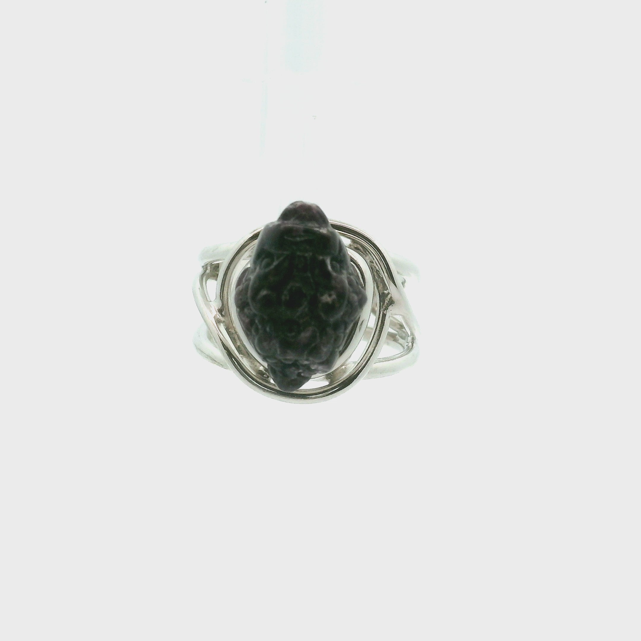 Storm Euphoralite Money Toad Cuff Ring .925 Silver for Stress Relief and Weathering any Storm