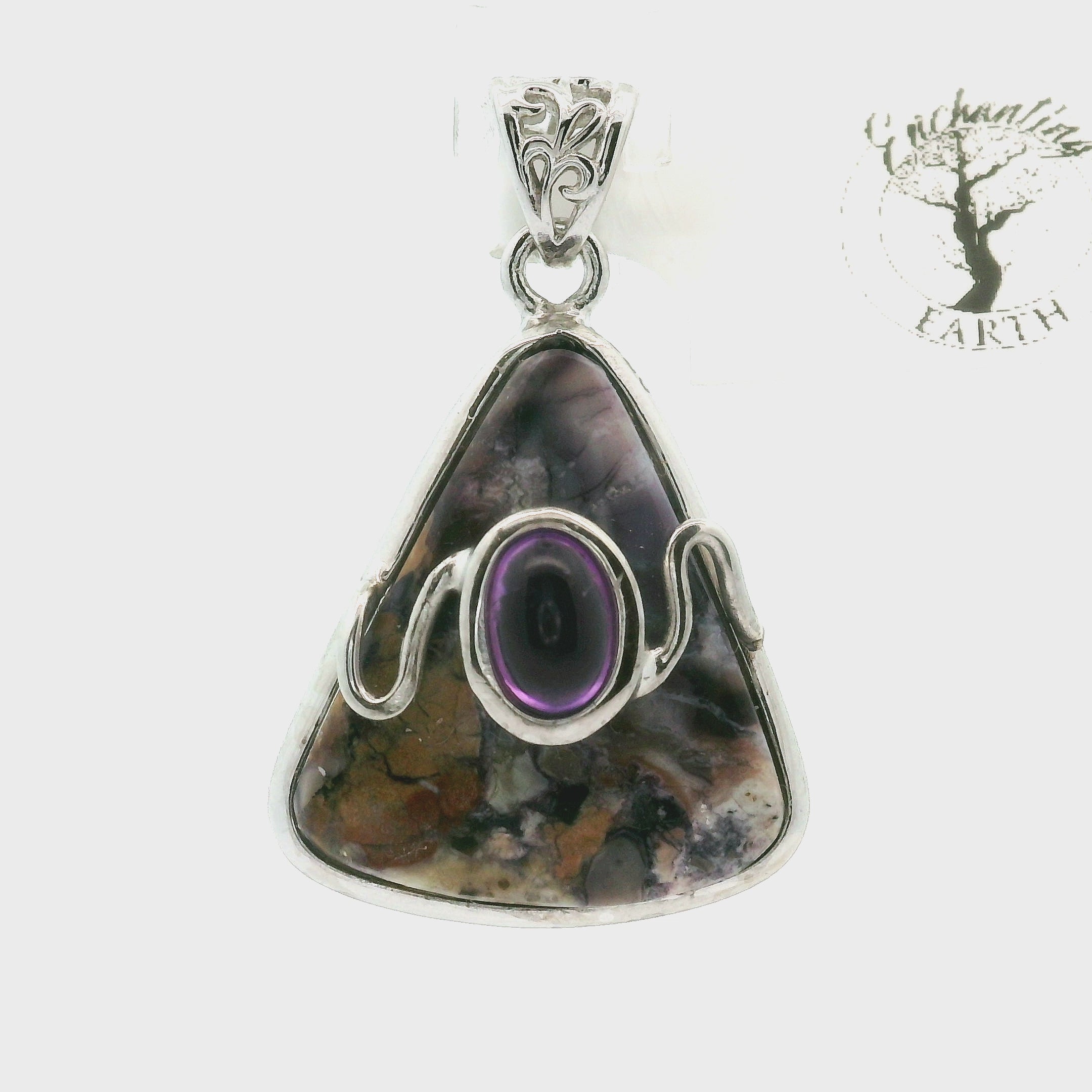 Tiffany Stone and Amethyst Pendant .925 Silver for Harmonizing your Relationships and Pleasure