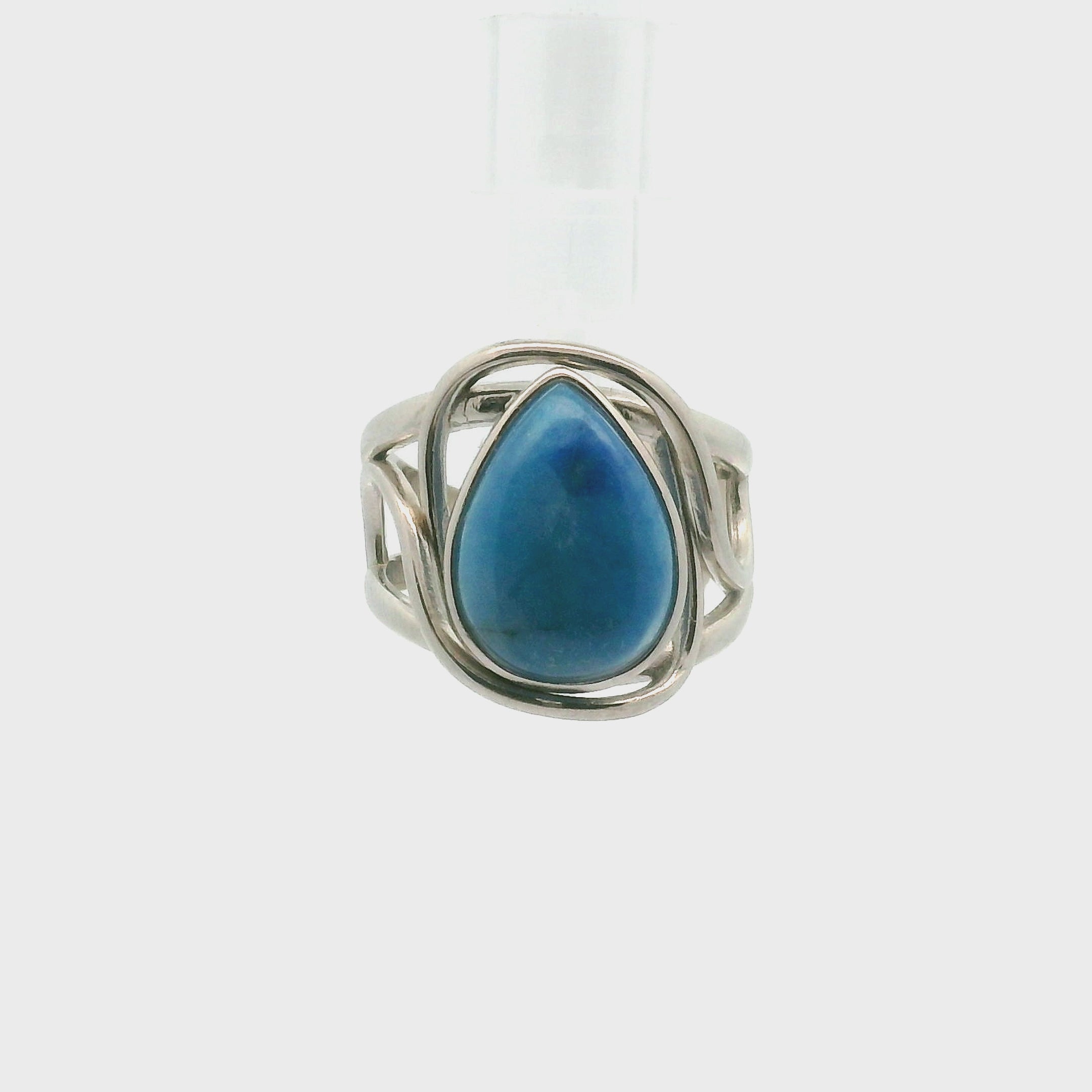 Afghanite Cuff Ring 925 Silver for Accessing the Akashic Records and Psychic Vision