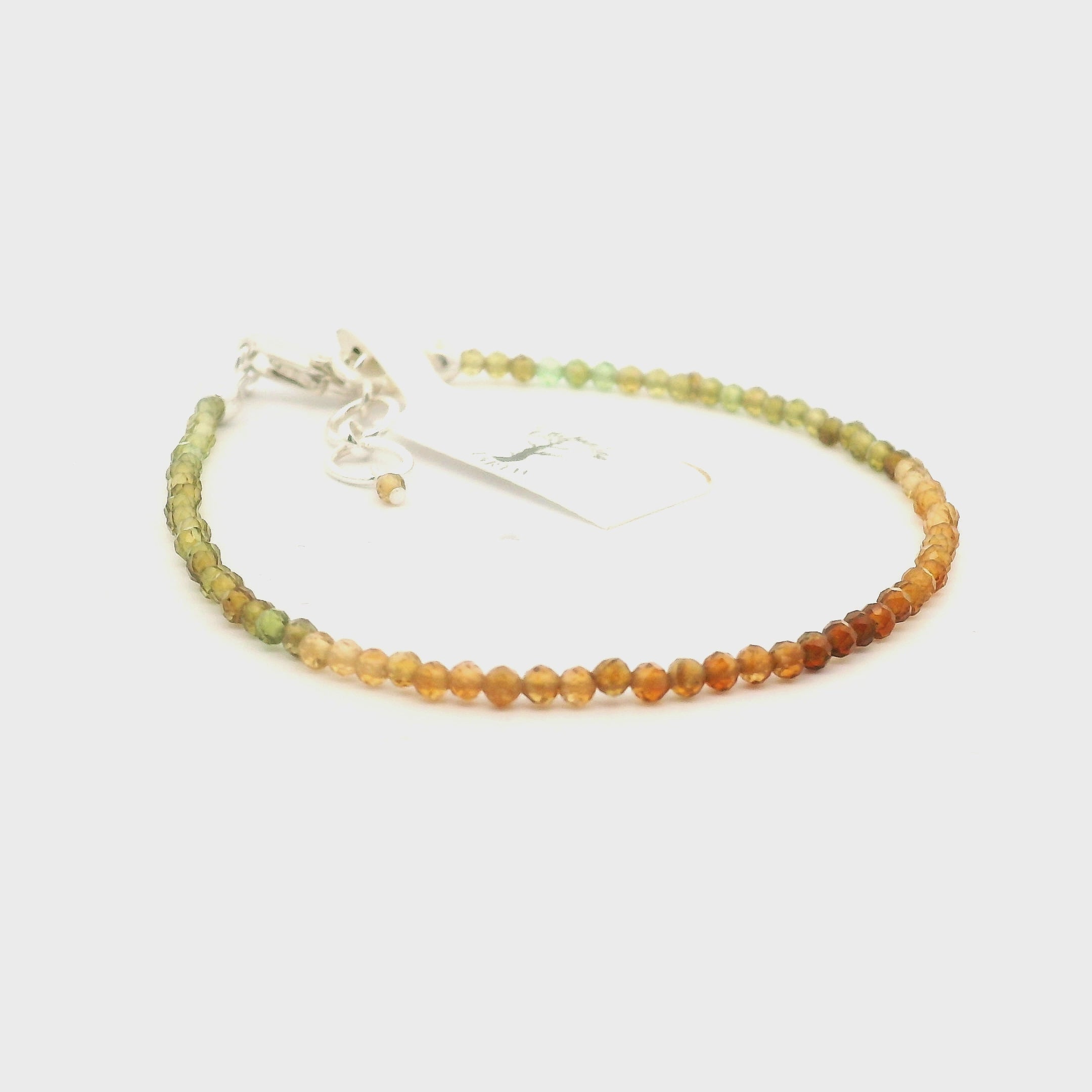 Earthy Tourmaline Micro Faceted Bracelet 925 Silver for Harmony and Strength