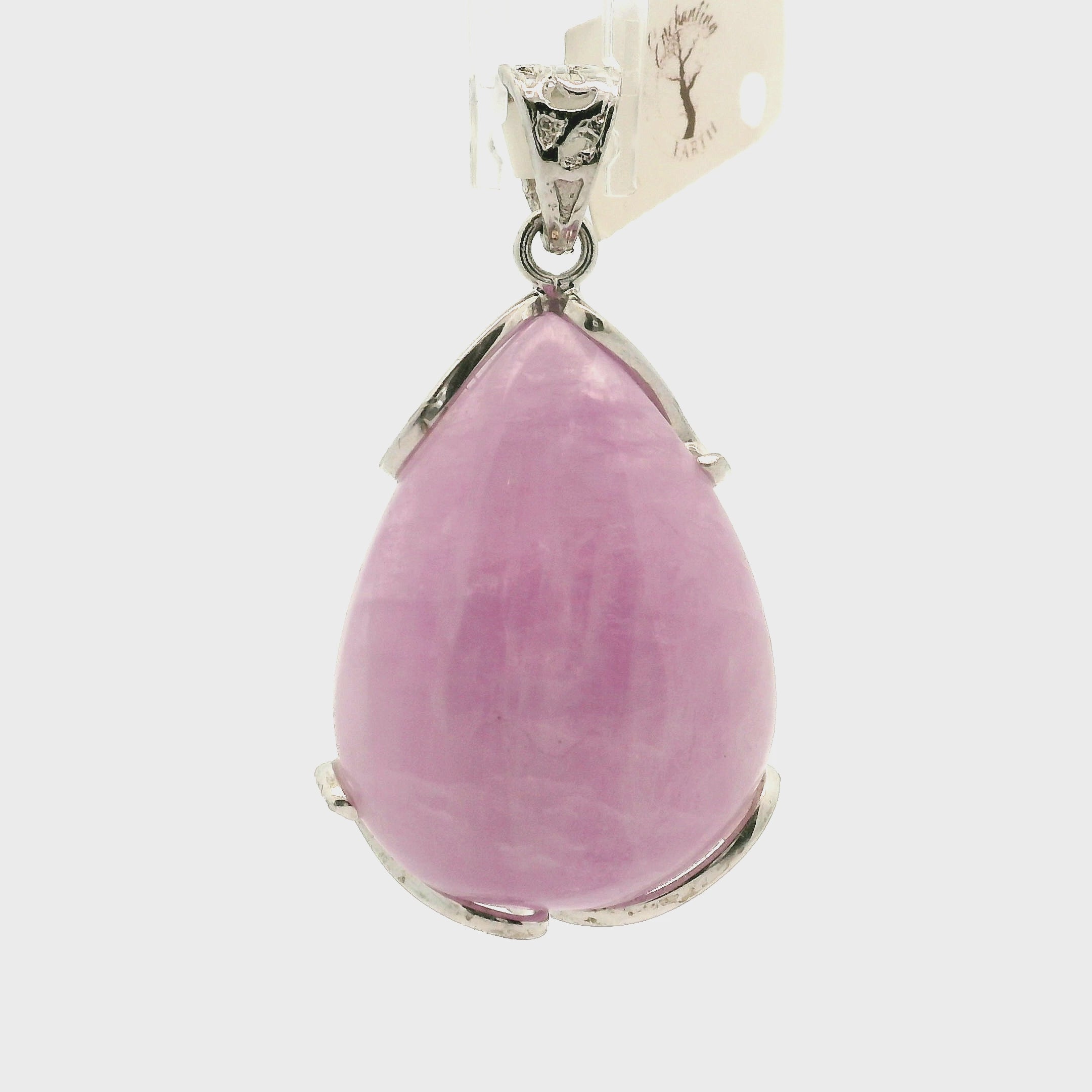Kunzite Pendant .925 Silver for Opening Your Heart to Love, Emotional and Family Healing