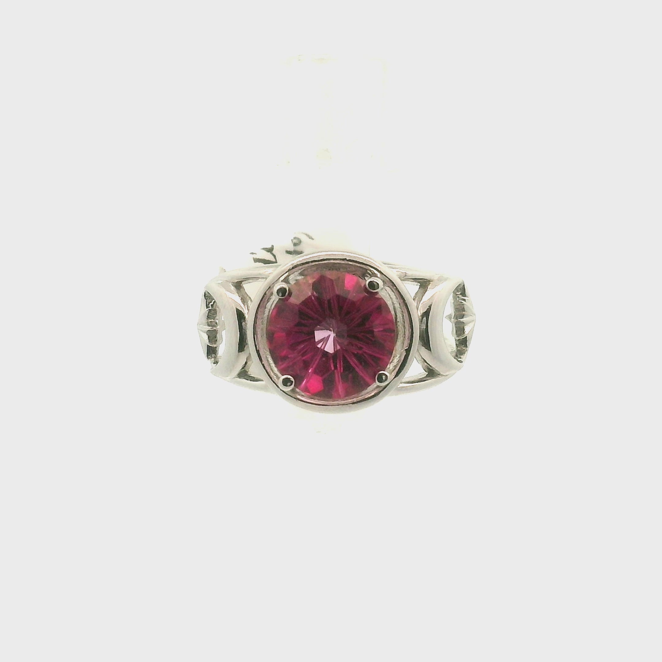 Pink Topaz Moon + Star Cuff Ring .925 Silver for Health, Protection, Amplifying Intentions & Accelerating Manifestations (Copy)