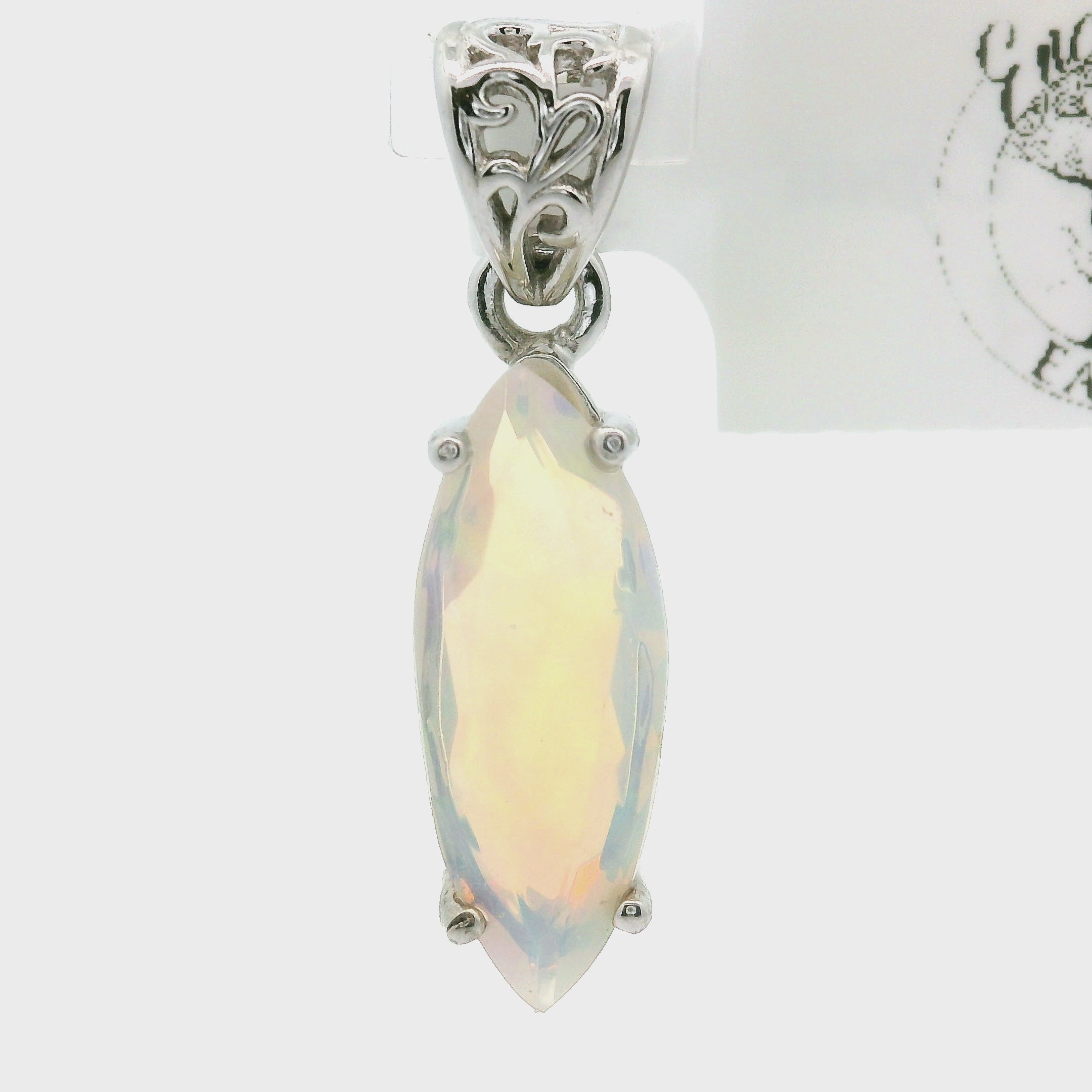 Ethiopian Opal Pendant .925 Silver for Transformation and Aura Balancing