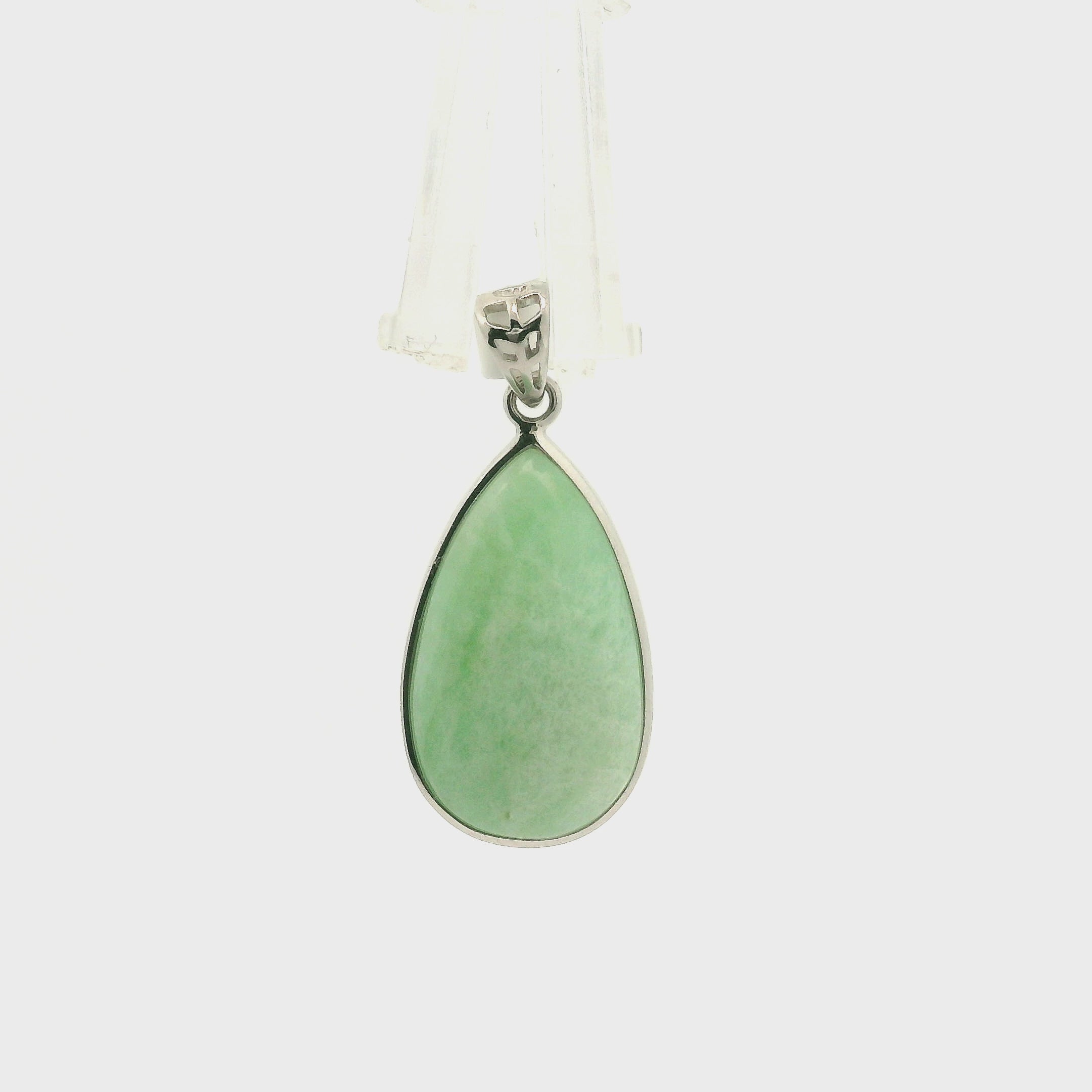 Green Moonstone Pendant .925 Silver for New Beginnings, Protection and Manifestation