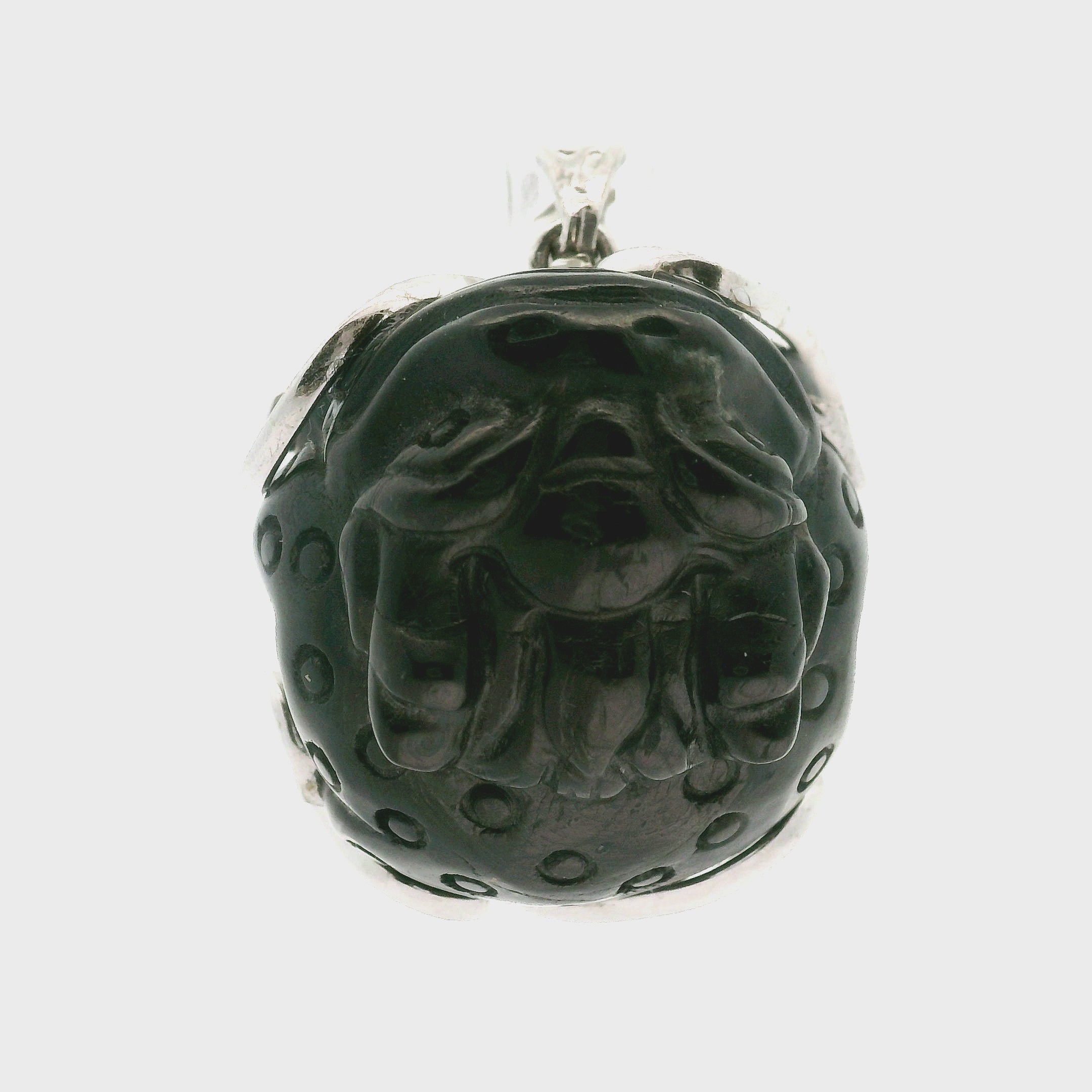 Rainbow Obsidian Money Toad Pendant .925 Silver for Mythical Strength, and Protection of Financial Fortune