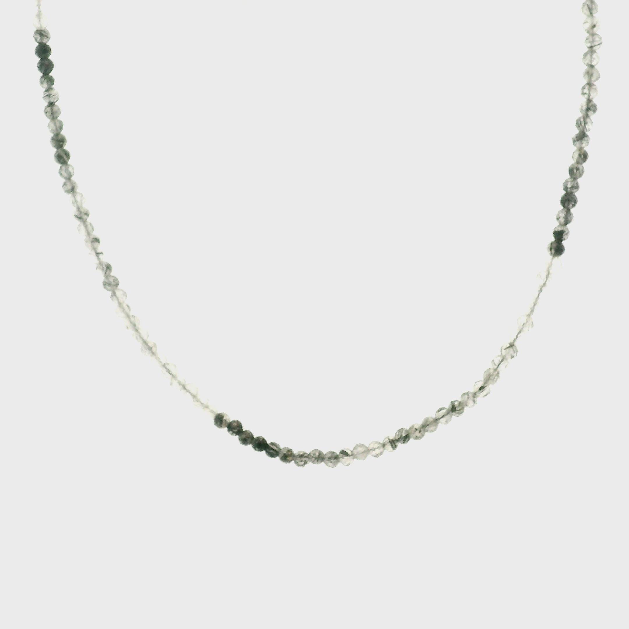 Black Tourmaline In Quartz Necklace for Channeling, Meditation and Awareness