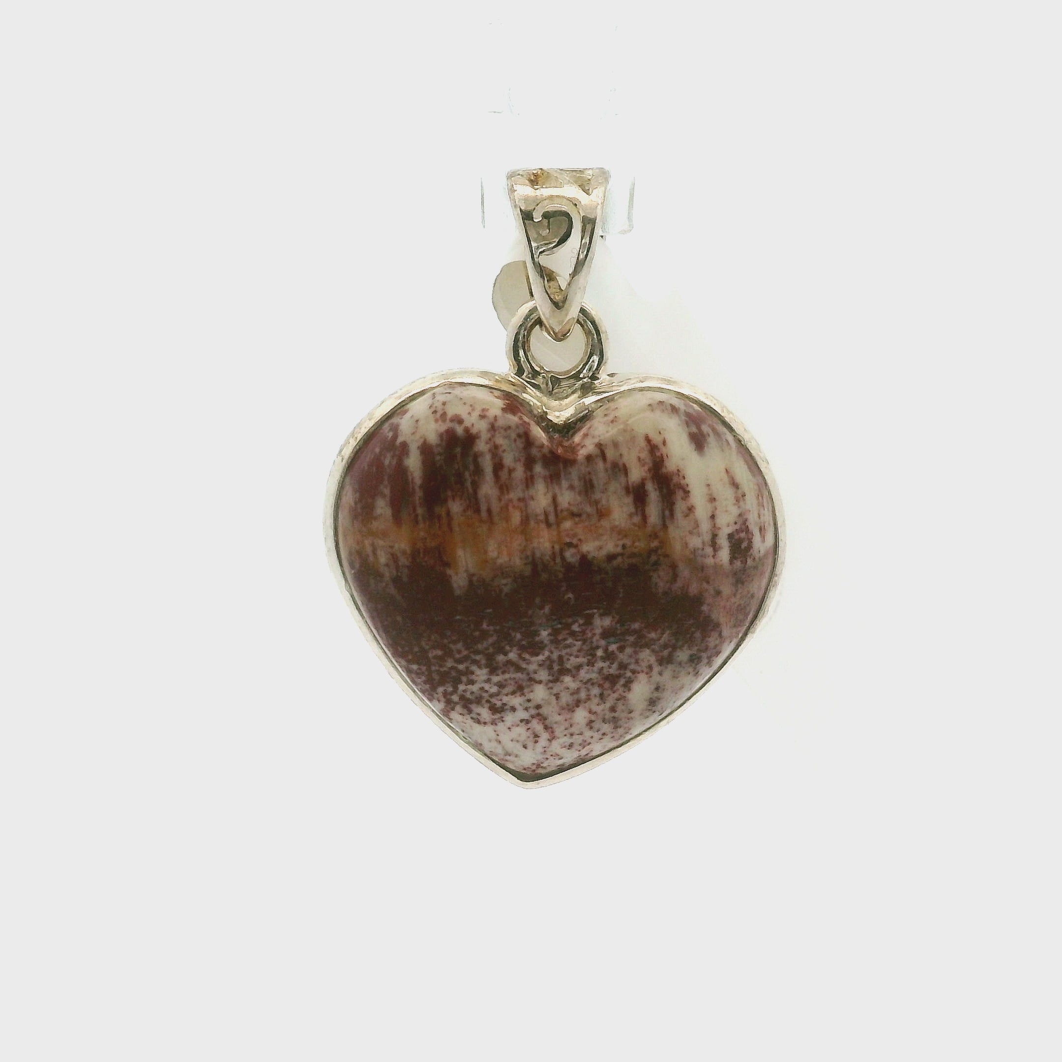 Alunite Heart Pendant in .925 Silver for Strength and Grounding