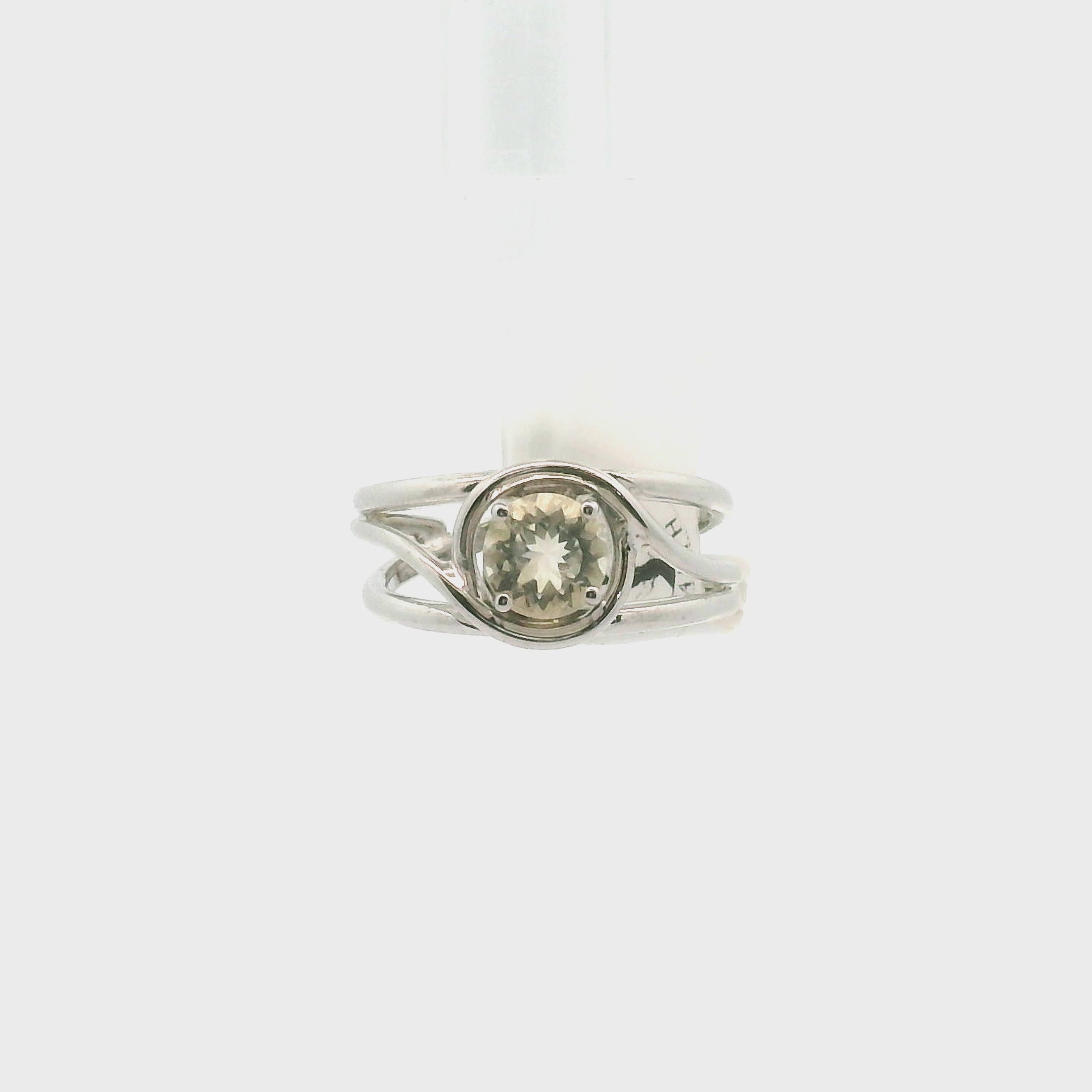 Faceted Golden Labradorite Midi Cuff Ring .925 Sterling Silver for Meditation and Visualization