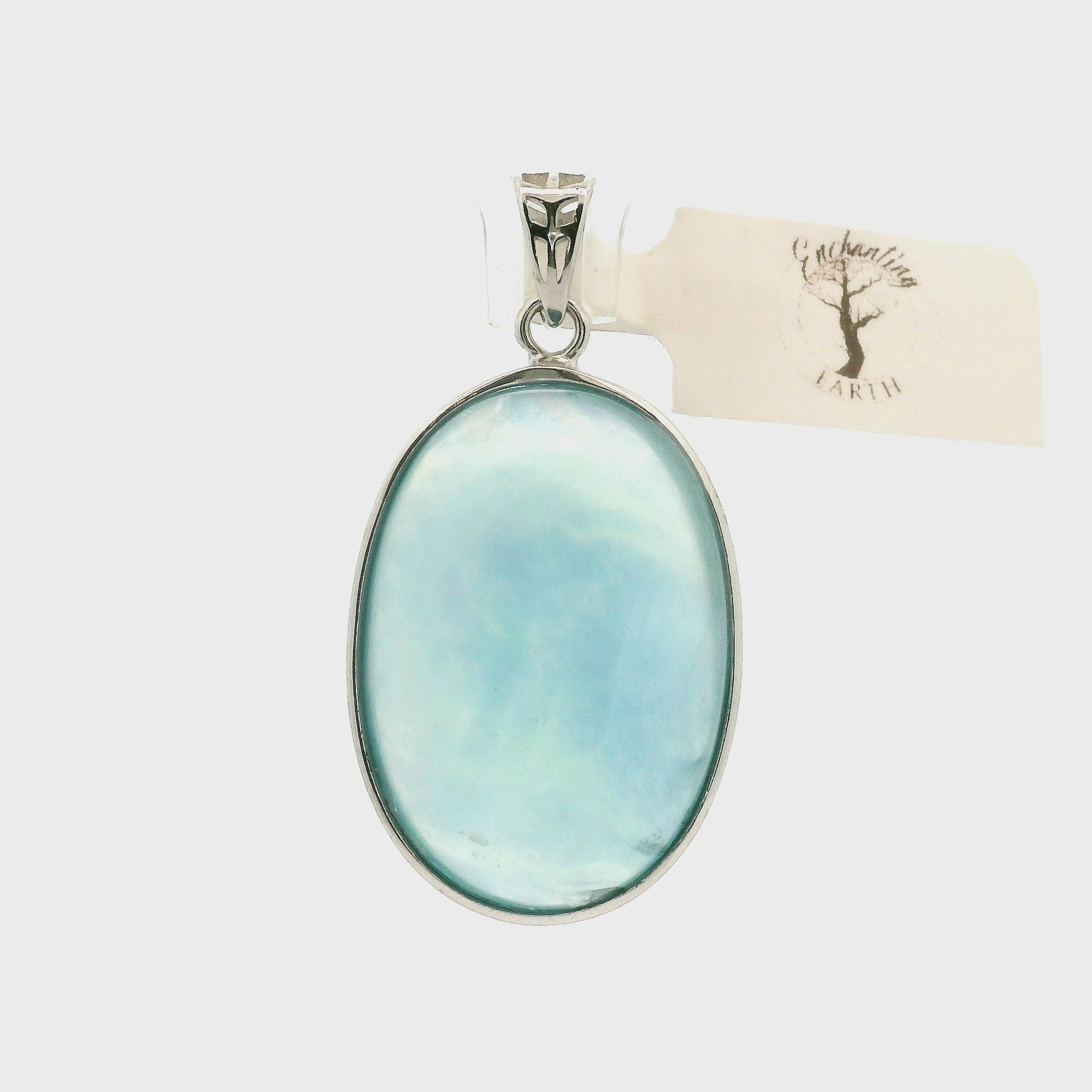 Blue Fluorite Pendant .925 Silver for Third Eye Balancing and Focus