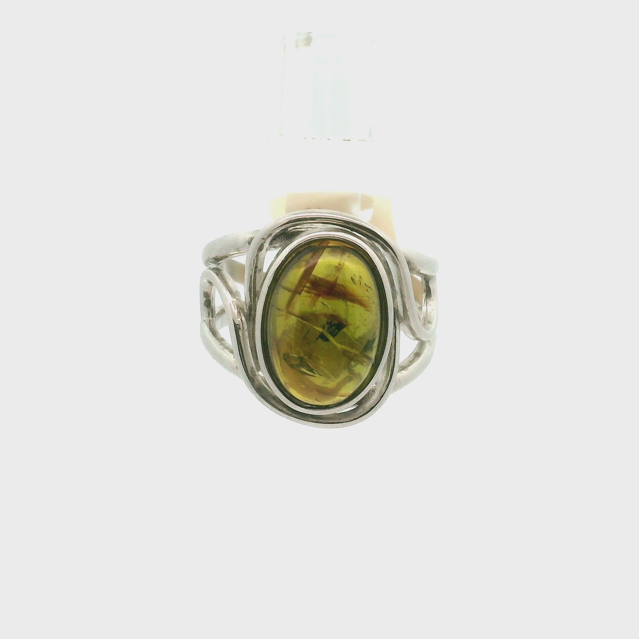 Green Tourmaline Finger Cuff Adjustable Ring .925 Silver for Heart Healing and Positive Energy