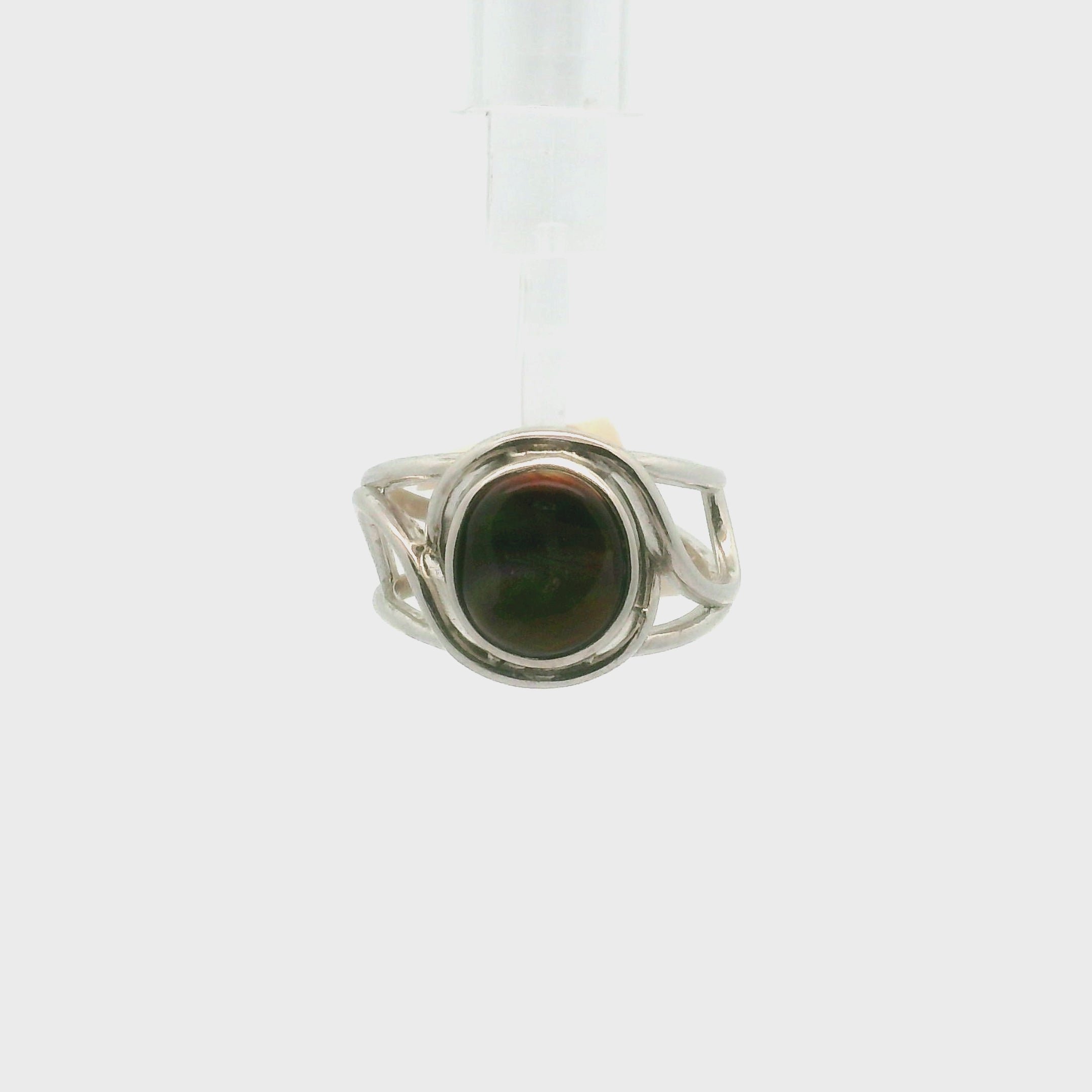 Mexican Fire Opal Cuff Ring .925 Silver for Confidence and Increasing Motivation