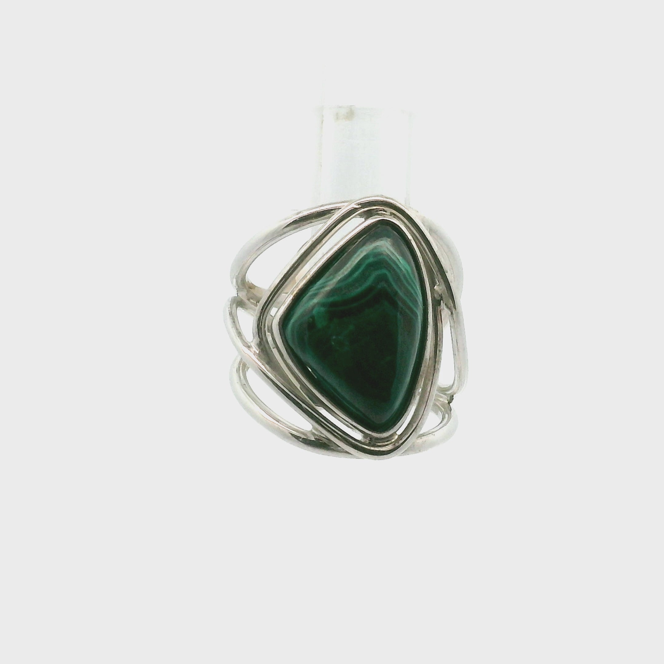 Malachola Cuff Ring .925 Silver for Abundance, Protection and Transformation