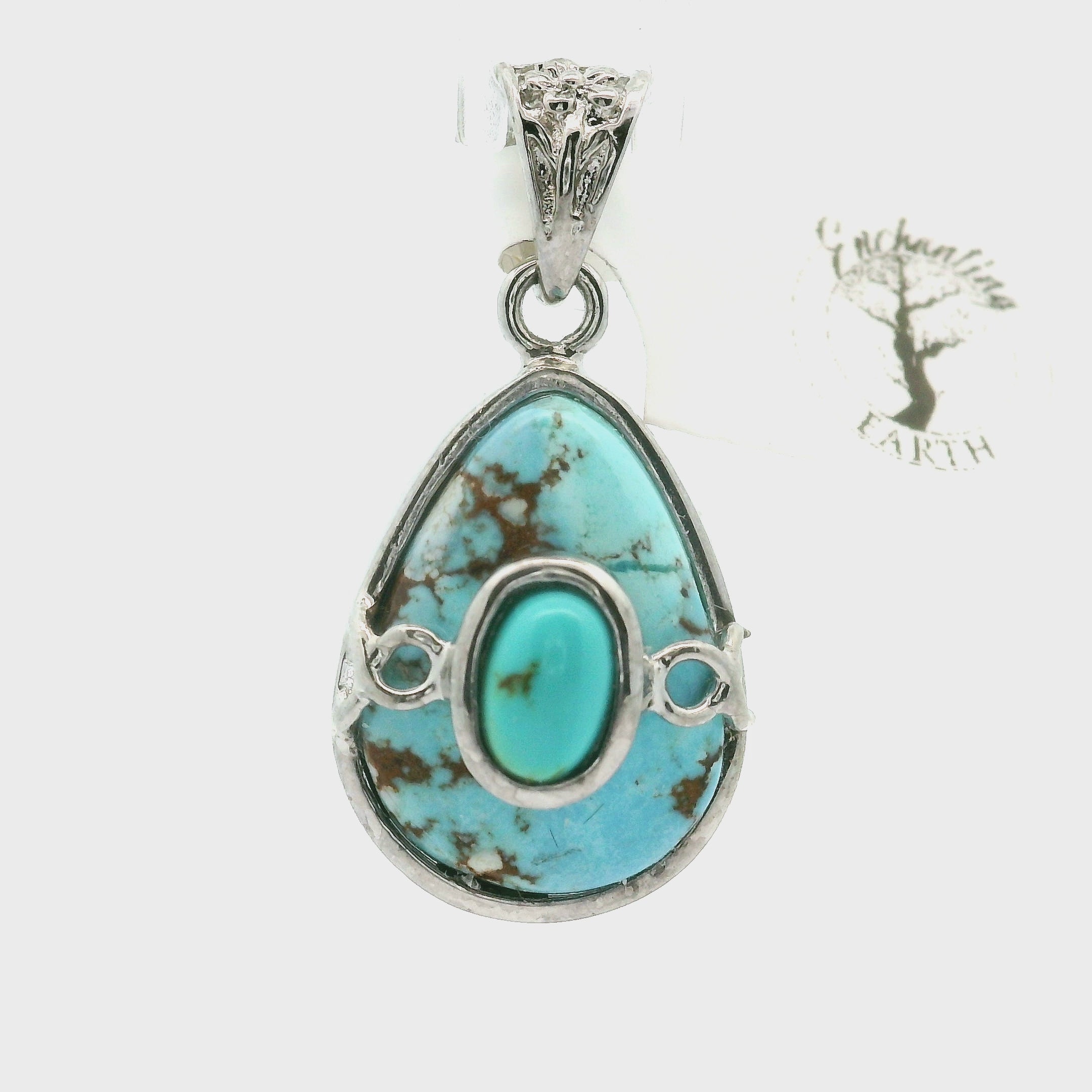 Golden Hill Turquoise Pendant for Good Luck, Prosperity and Protection