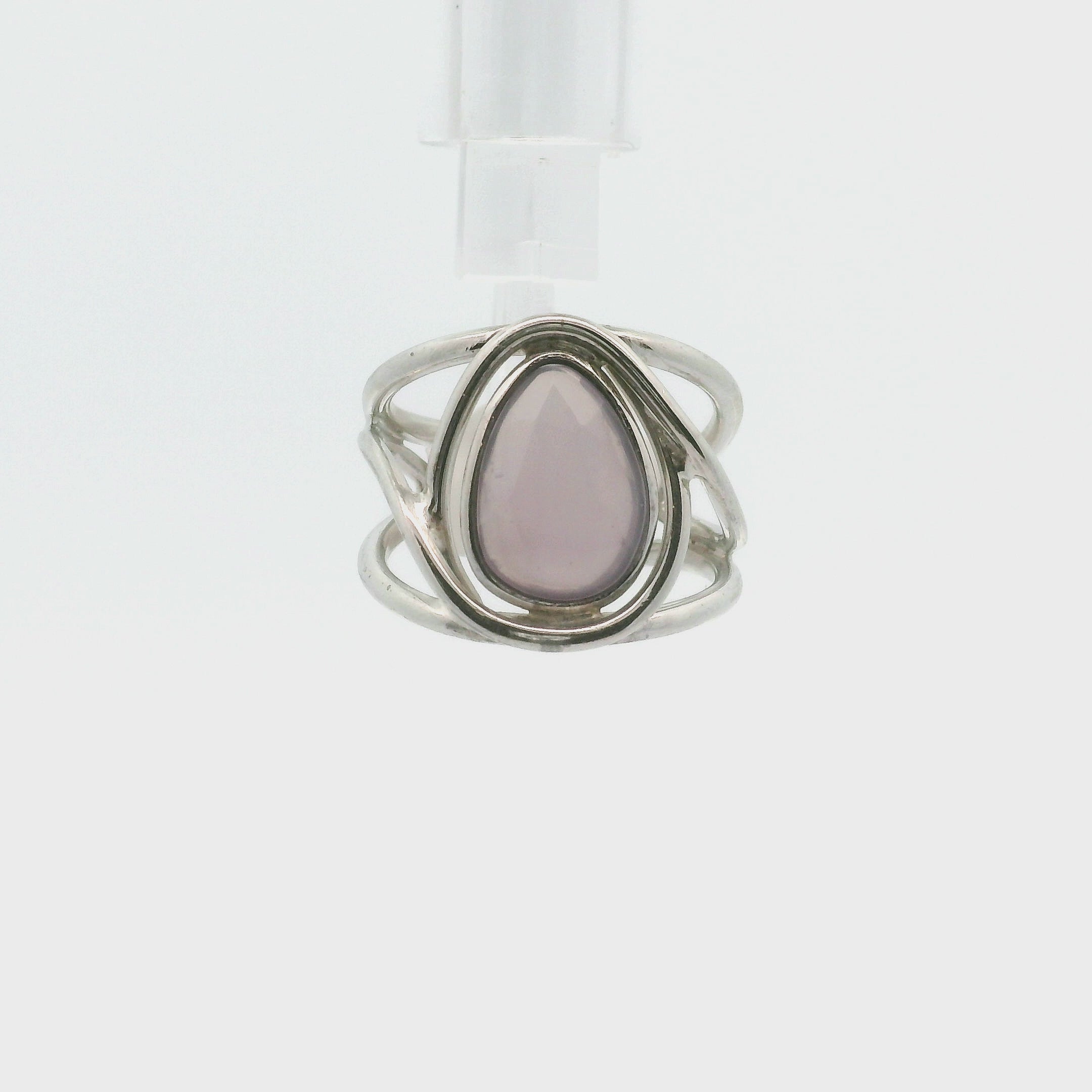Yttrium Fluorite Cuff Ring .925 Silver for Clarity and Focus