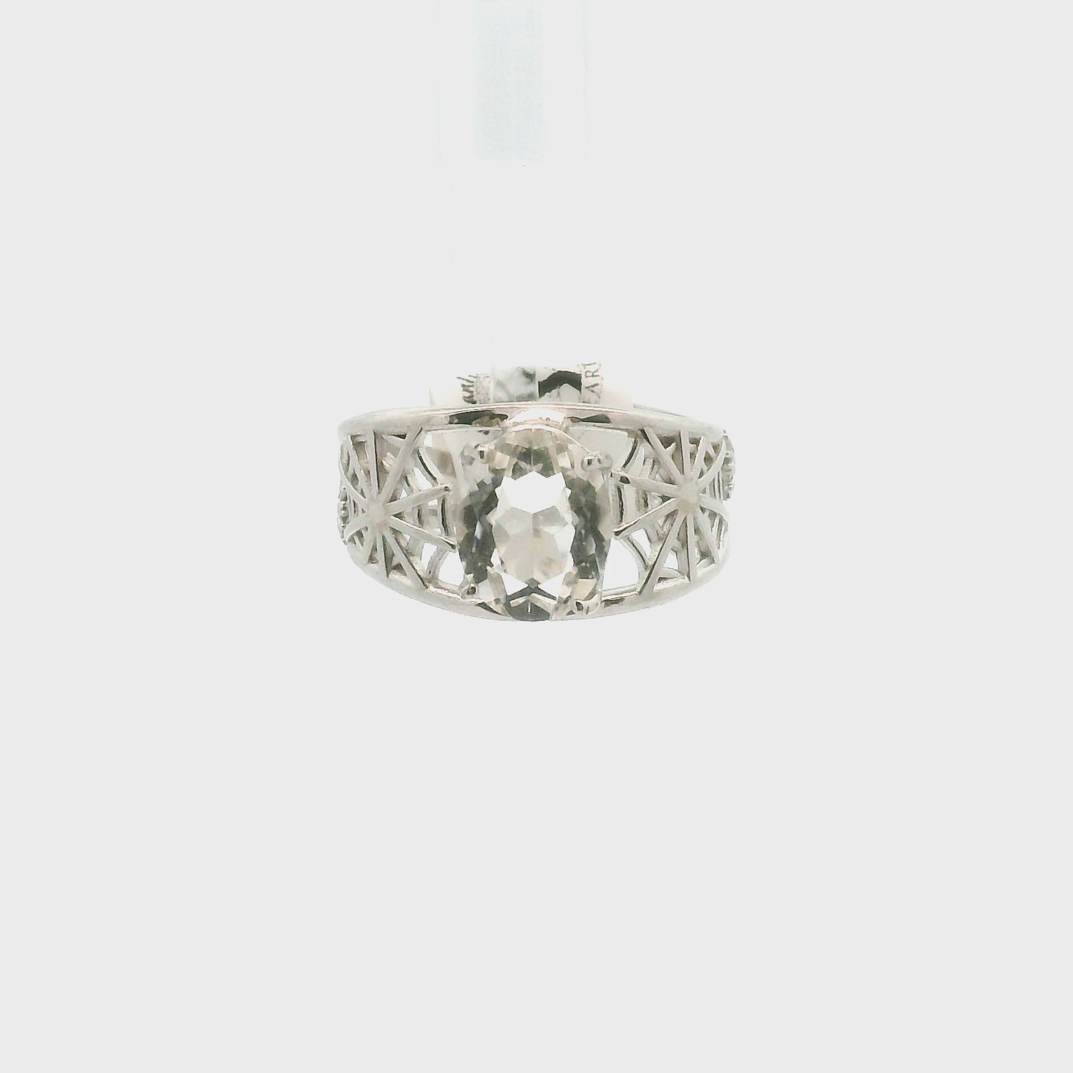 Spiderweb Cuff Ring .925 Silver for Weaving a Web