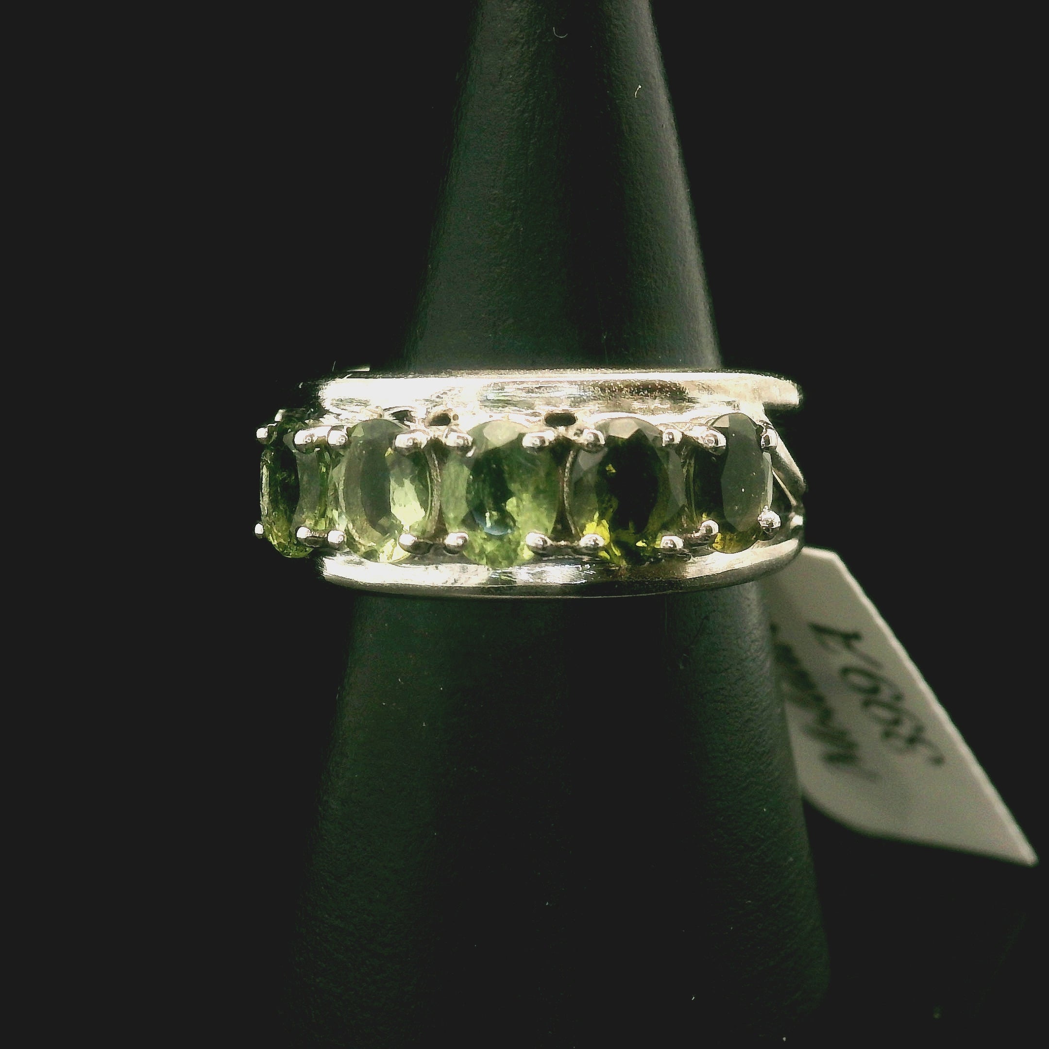 Moldavite Cuff Ring Stacker .925 Silver for Creating your Dream Life