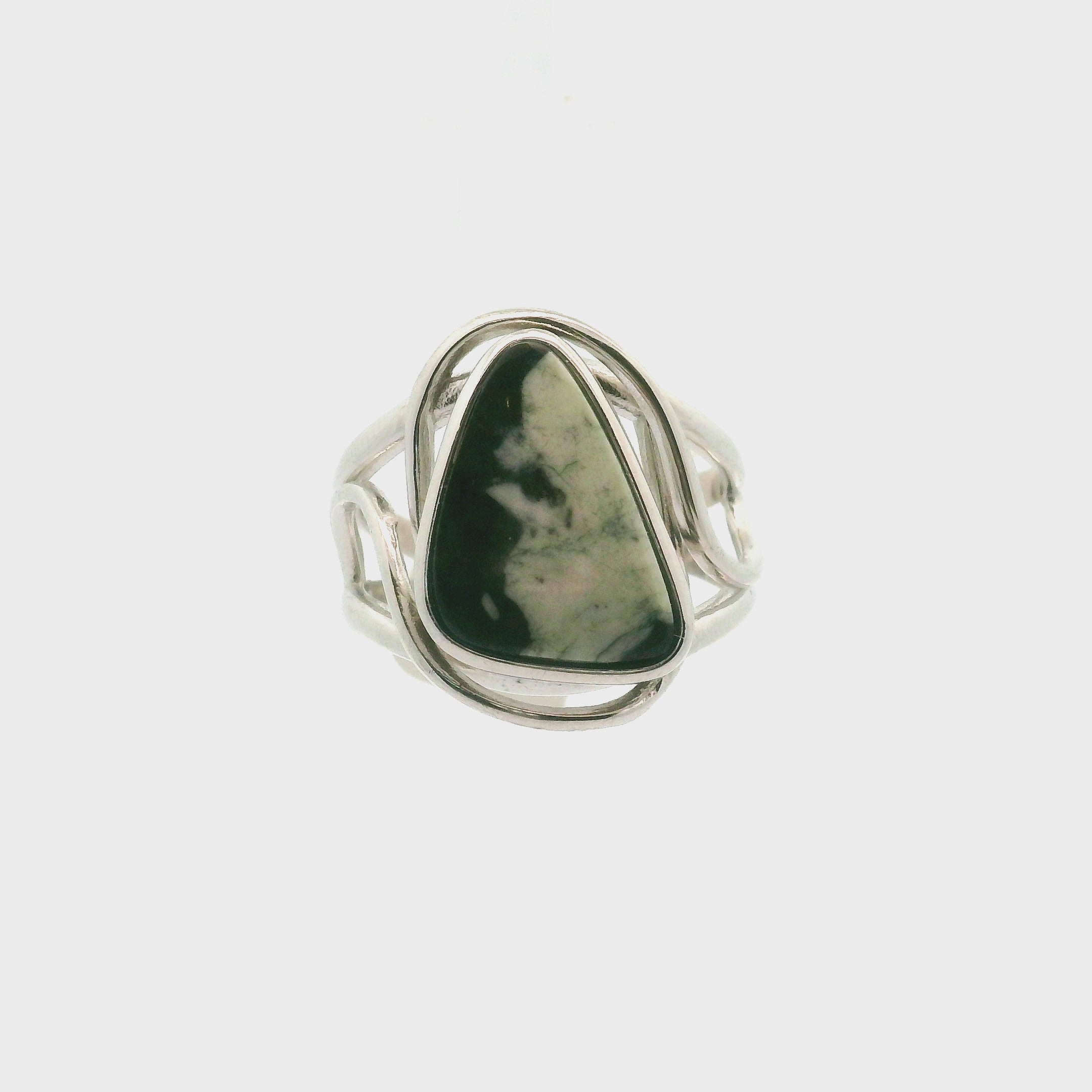 Writing Rock Cuff Ring 925 Silver for Creativity, Meditation and Sacred Writing