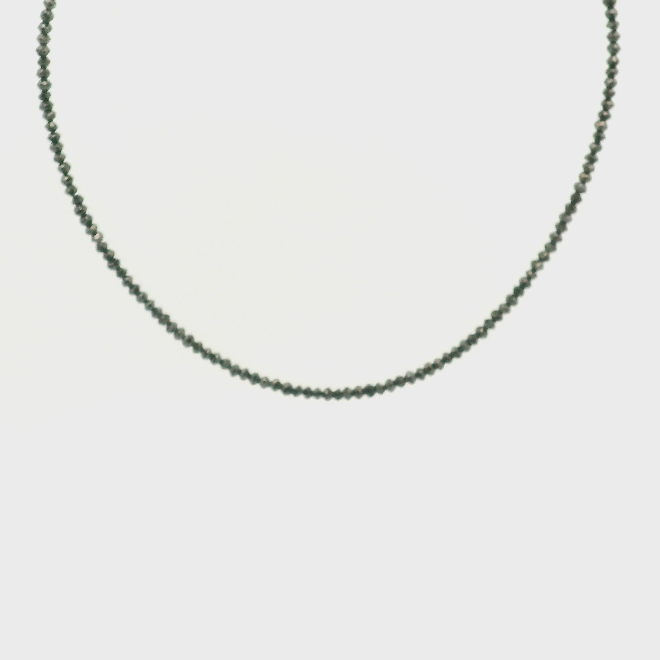 Black Diamond Necklace 14K White Gold for Prosperity and Personal Power