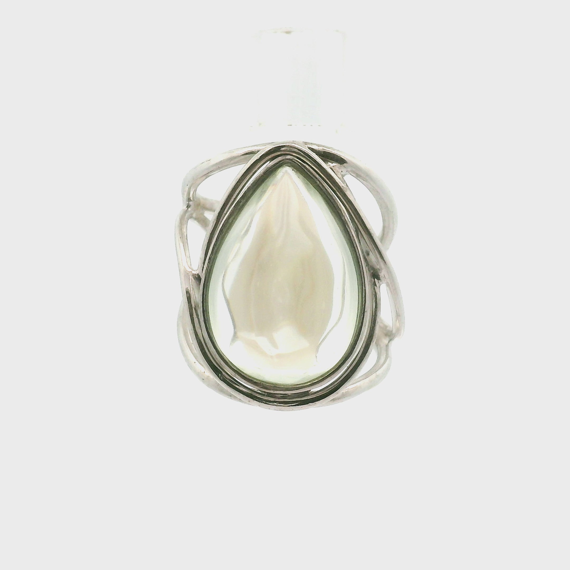 Praisolite Finger Cuff Adjustable Ring .925 Silver for Love, Prosperity and Success