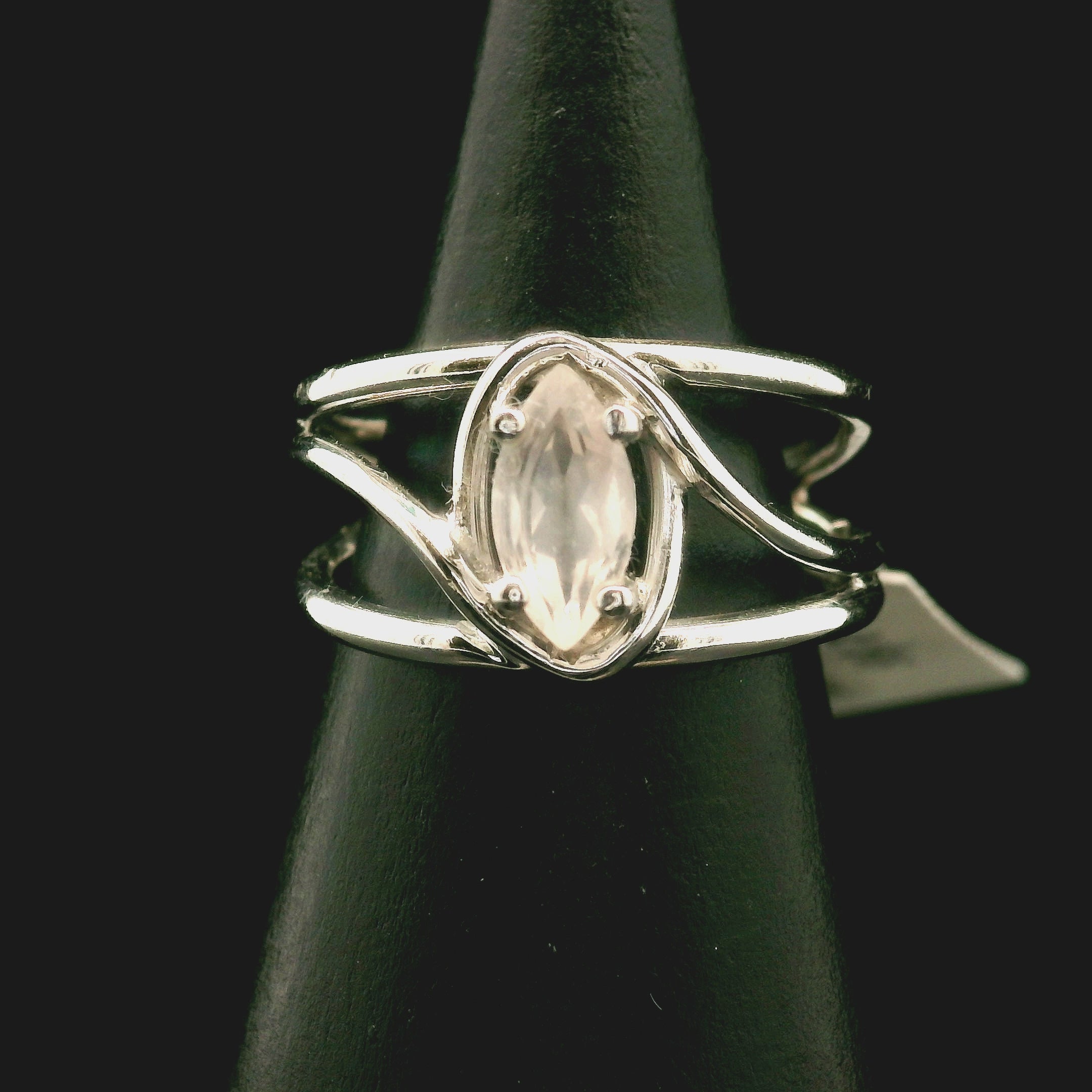 Rose Quartz Midi Cuff Ring .925 Silver for Compassion and Self Love