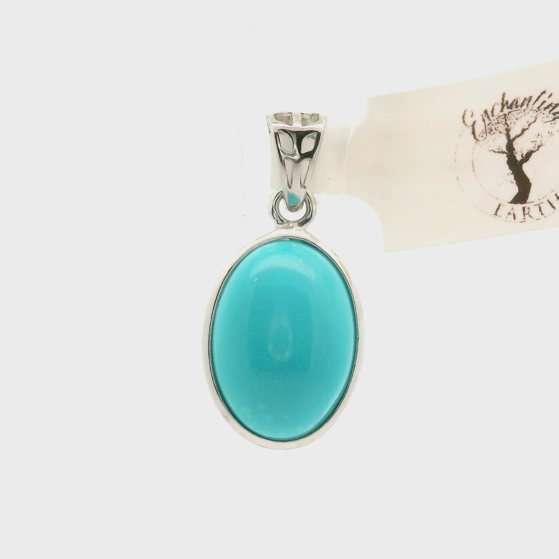 Kingman Turquoise Pendants 925 Silver for Good Luck, Prosperity and Protection
