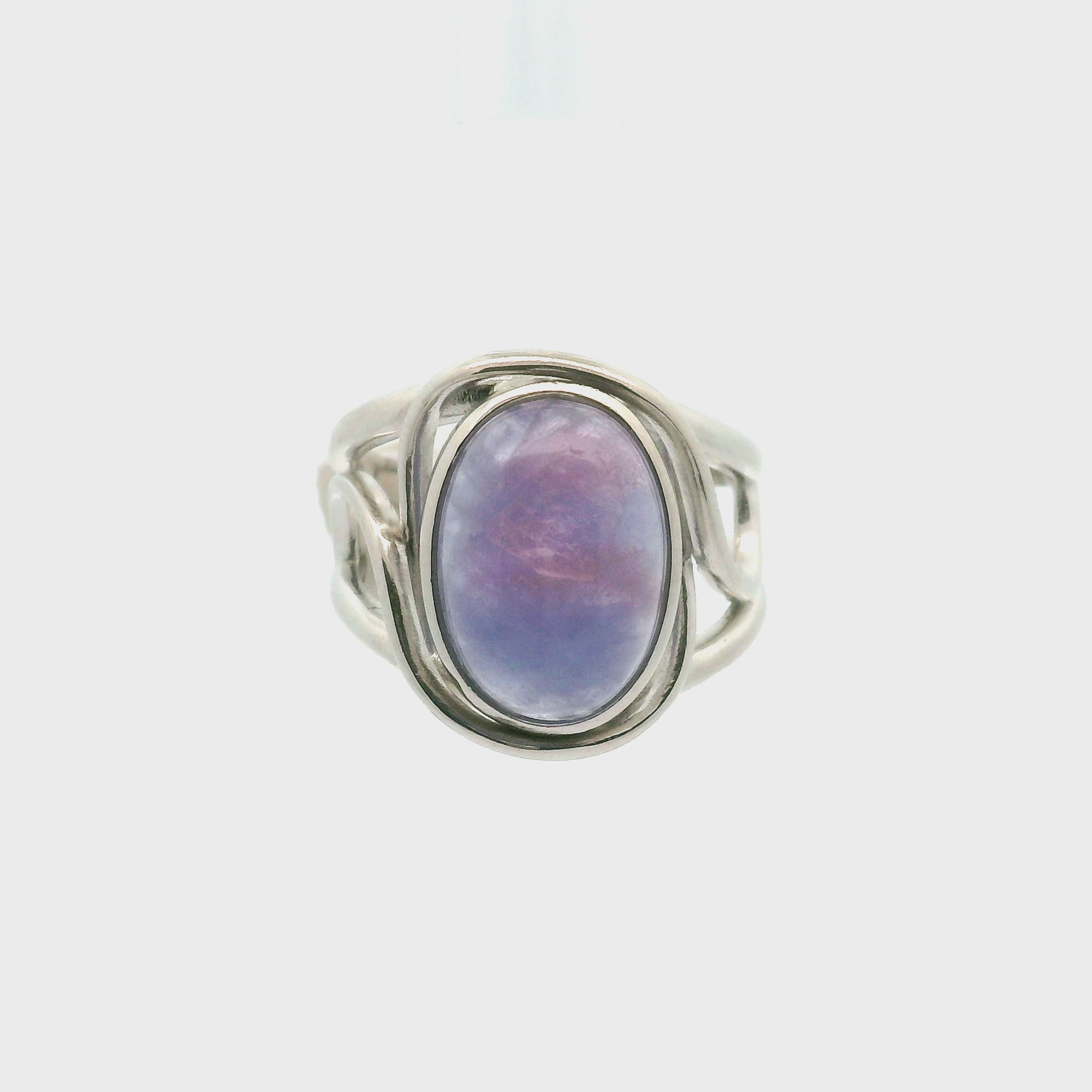 Hackmanite Cuff Ring .925 Silver for Spiritual Awakening