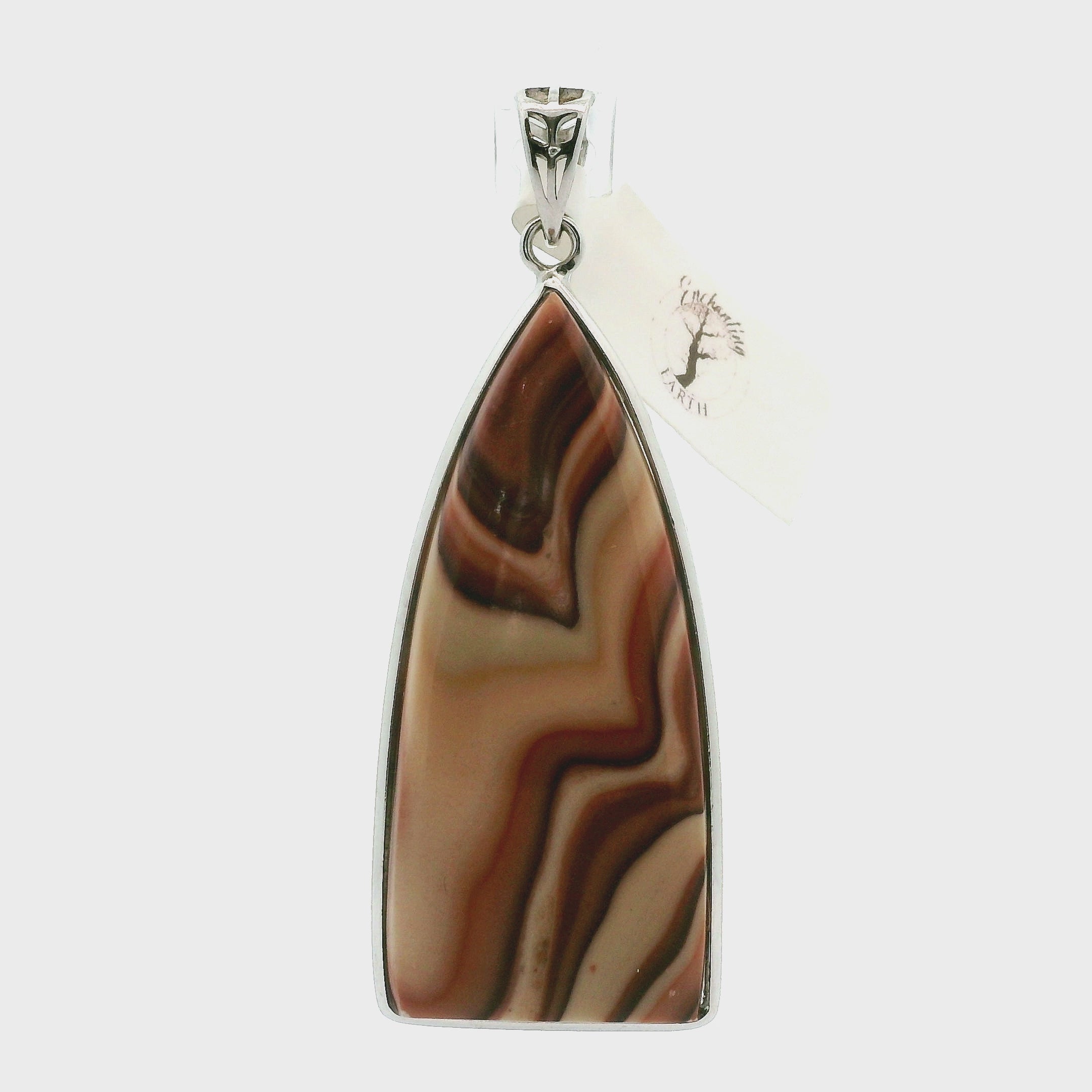 Wave Dolomite Pendant in .925 Silver for Patience, Grounding and Balance