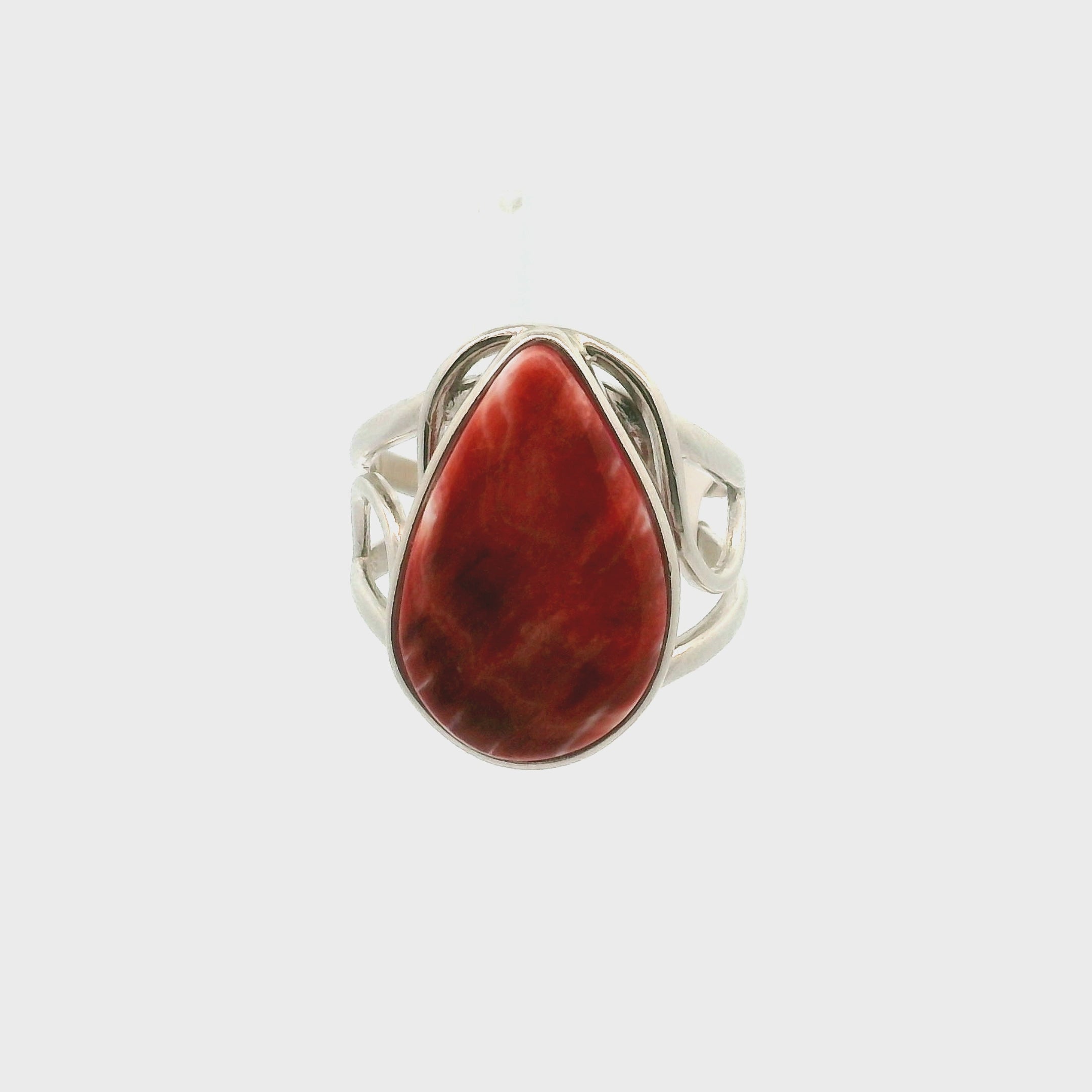 Spiny Oyster Cuff Ring .925 Silver for Good Luck, Prosperity and Protection
