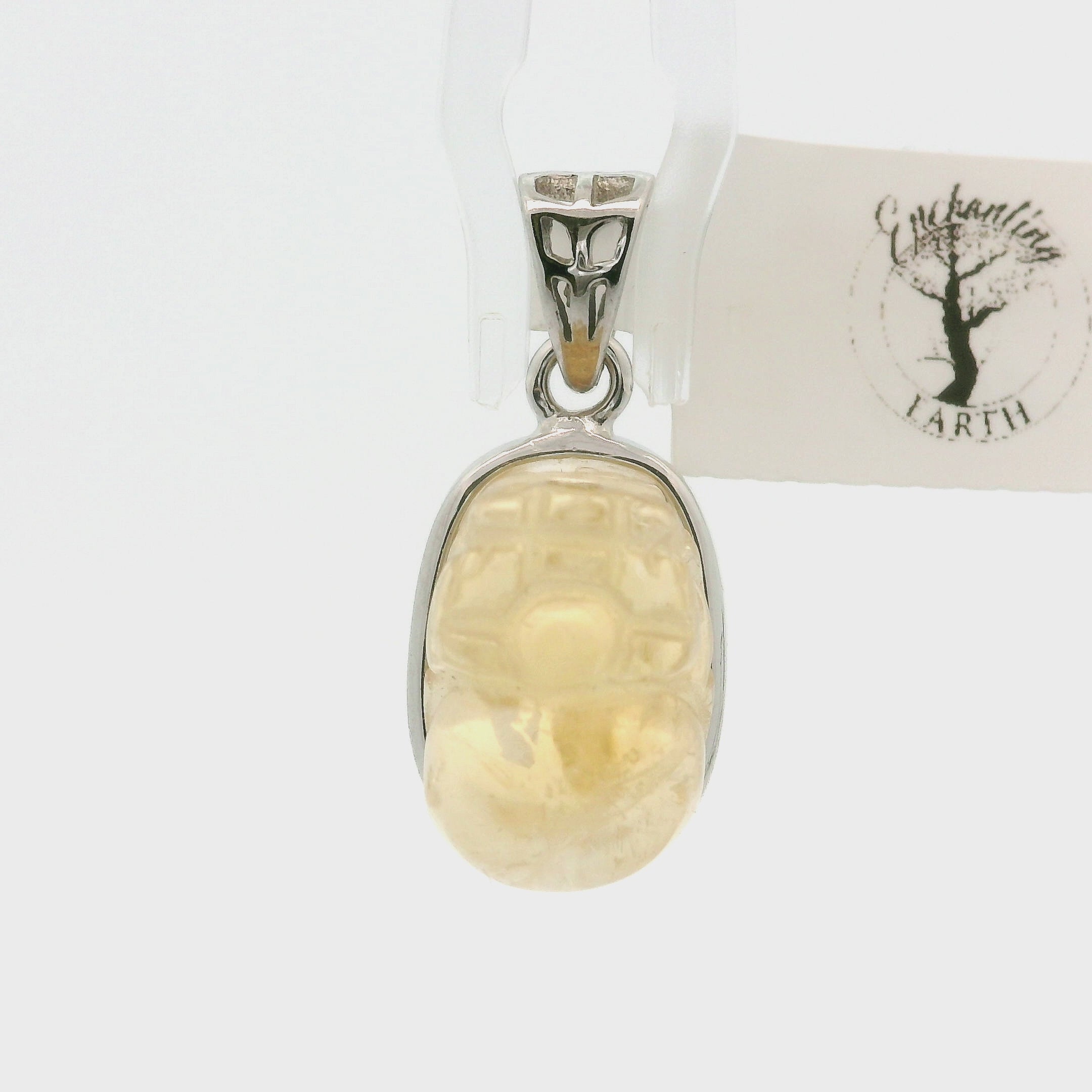 Citrine Pixiu Pendant .925 Silver for Abundance, Intuition, Luck and Protection