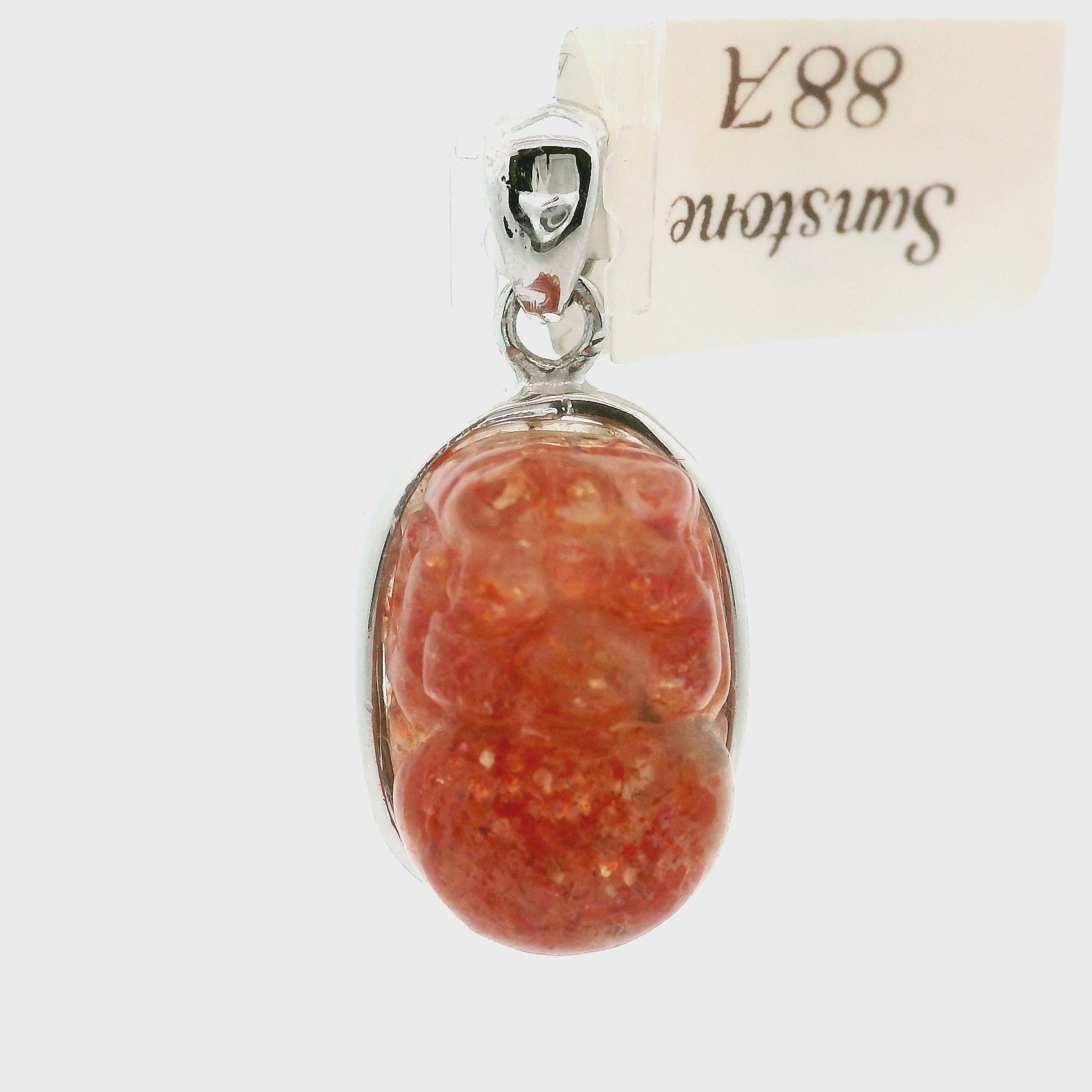 Sunstone Pixchu Pendant .925 Silver for Confidence and Strength
