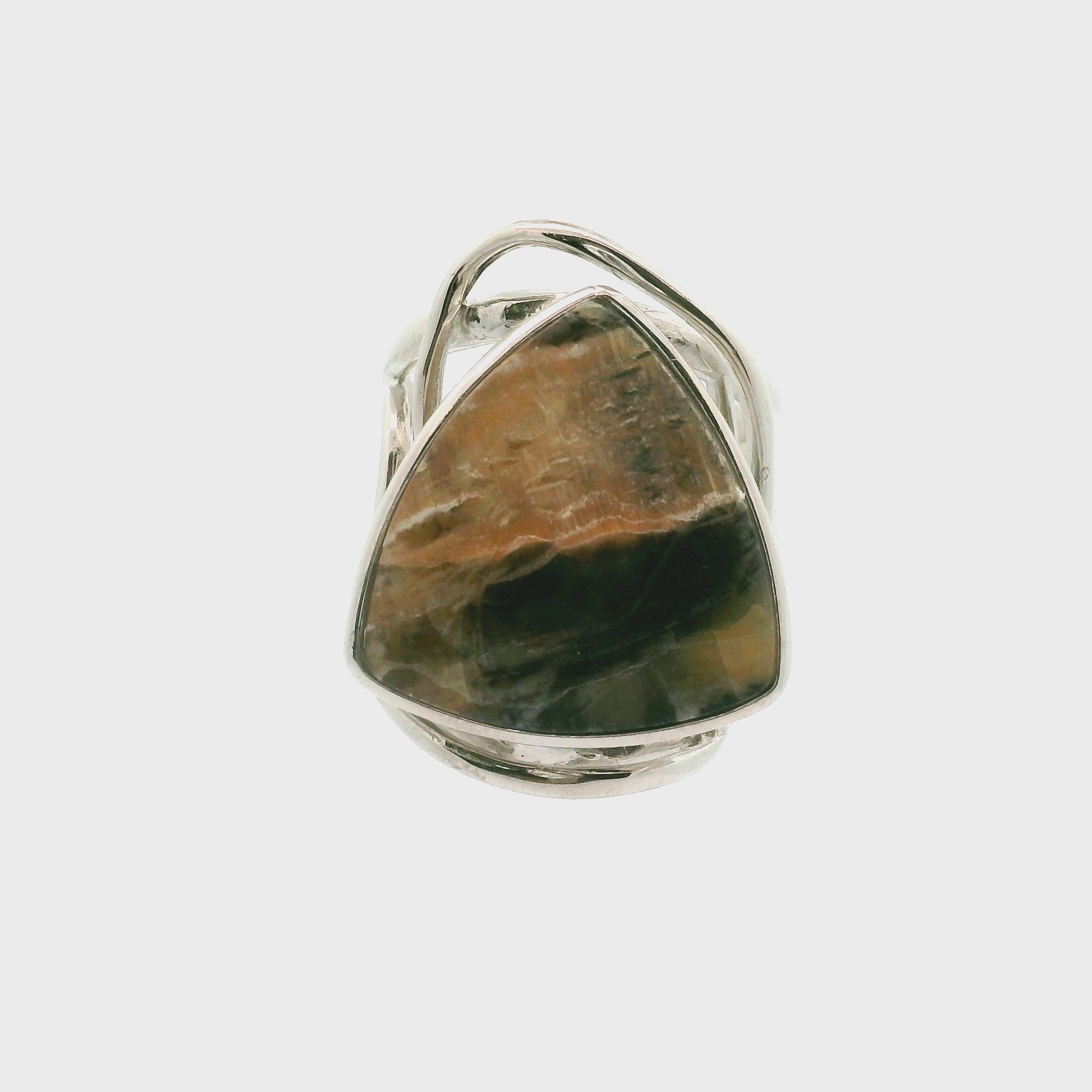 Arizona Pietersite Cuff Ring .925 Silver for Intuition, Transformation and Willpower