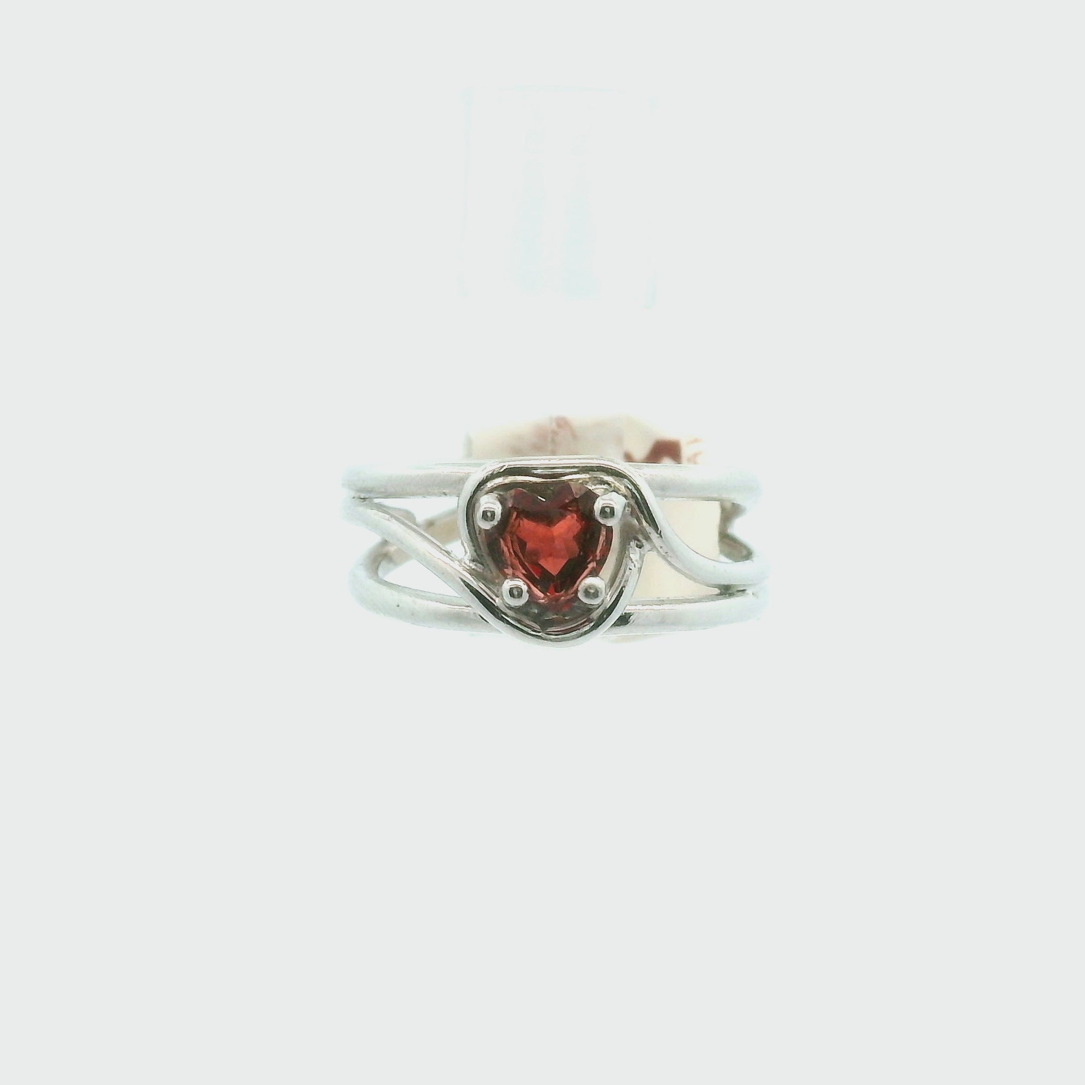 Garnet Midi Cuff Ring .925 Silver for Health and Strength