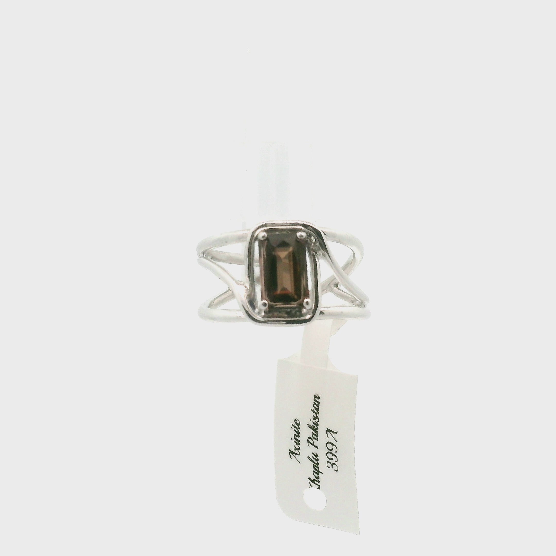 Axinite Cuff Ring .925 Silver for Awareness, Communication and Meditation