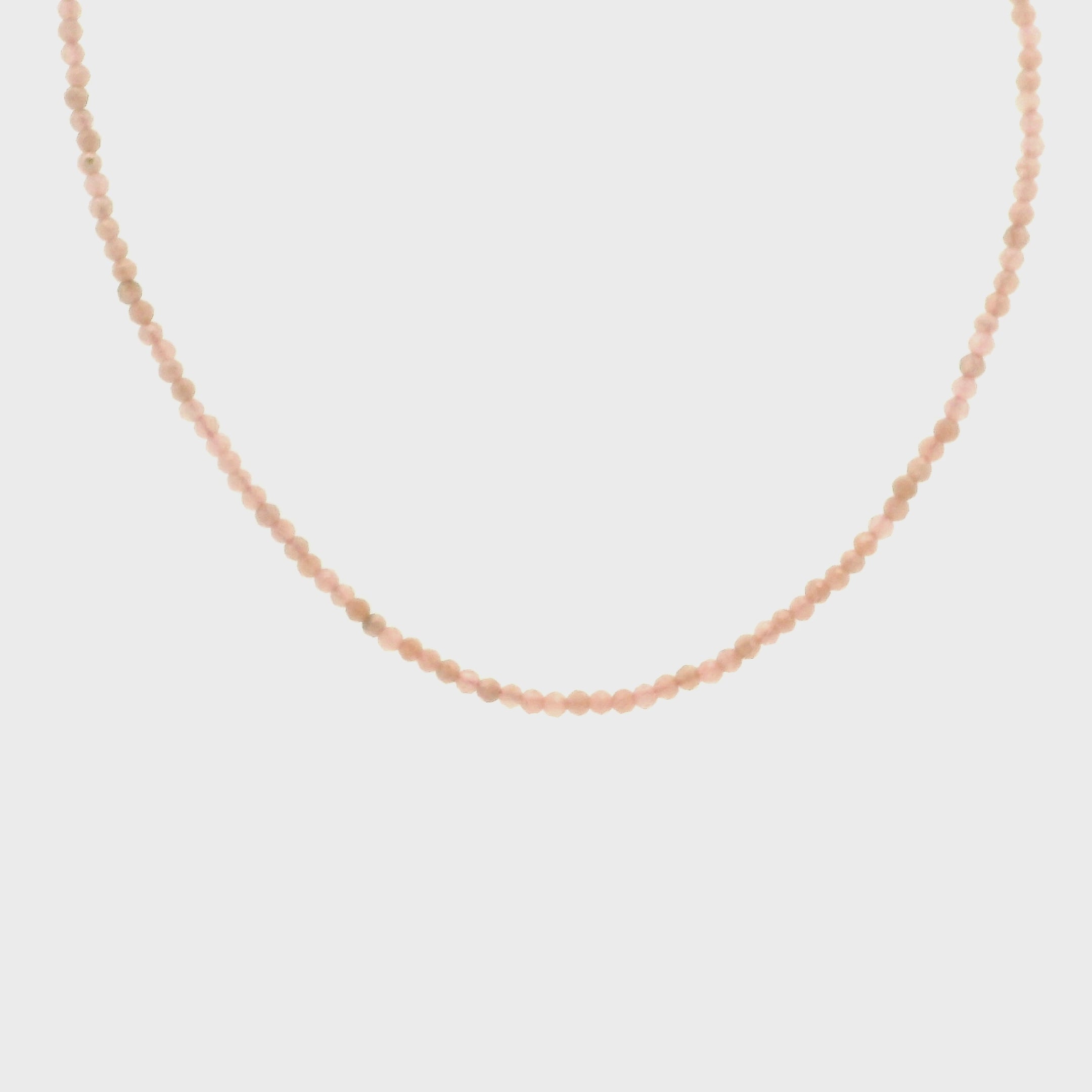 Rhodochrosite Micro Faceted Choker/Layering Necklace 925 Silver for Self-Love and Heart Healing