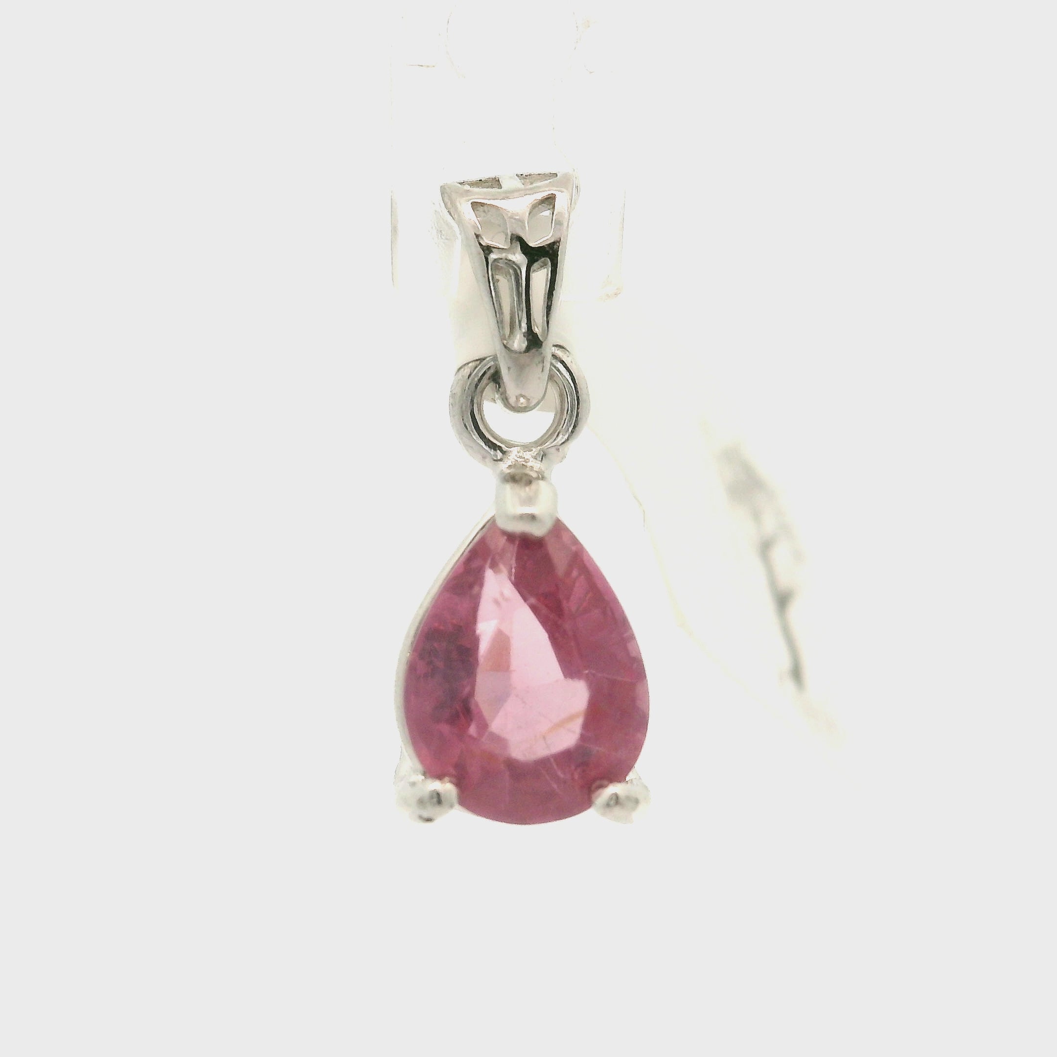 Magenta Spinel Mini Pendant .925 Silver for Love and Harmony