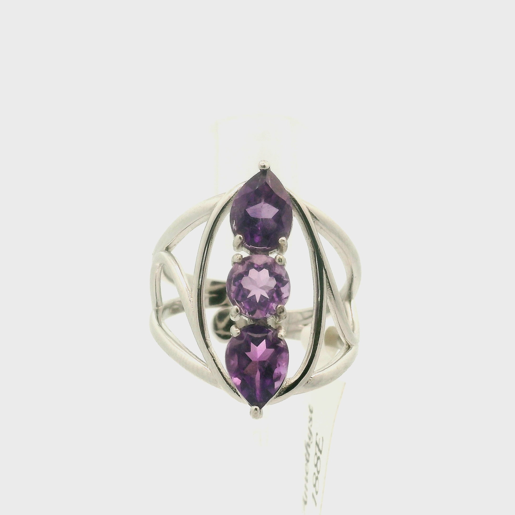Amethyst Wand Cuff Ring .925 Silver for Enhancing your Intuitive Gifts