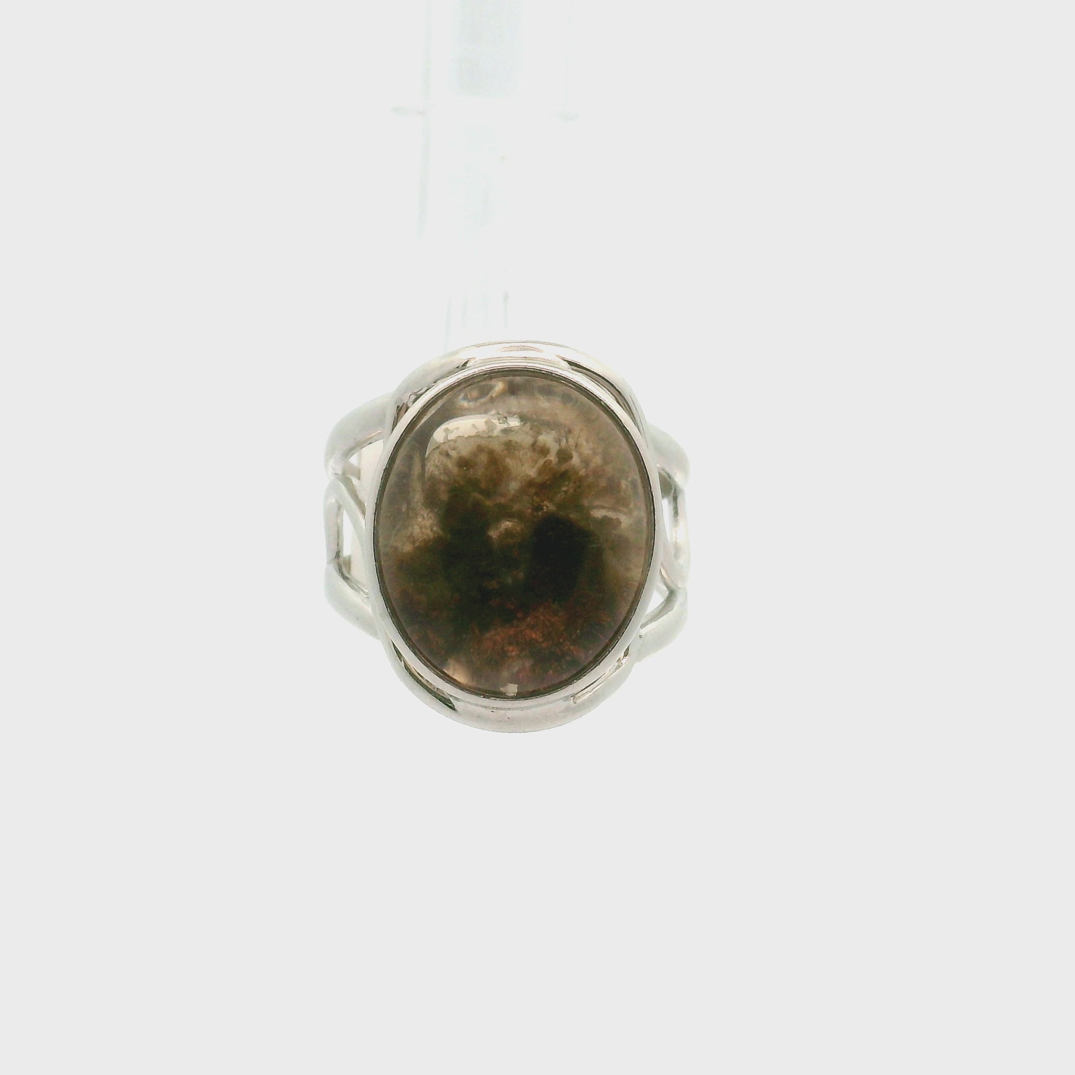 Garden Quartz Adjustable Finger Cuff Ring .925 Sterling Silver for Insight, Meditation & Shamanic Journey