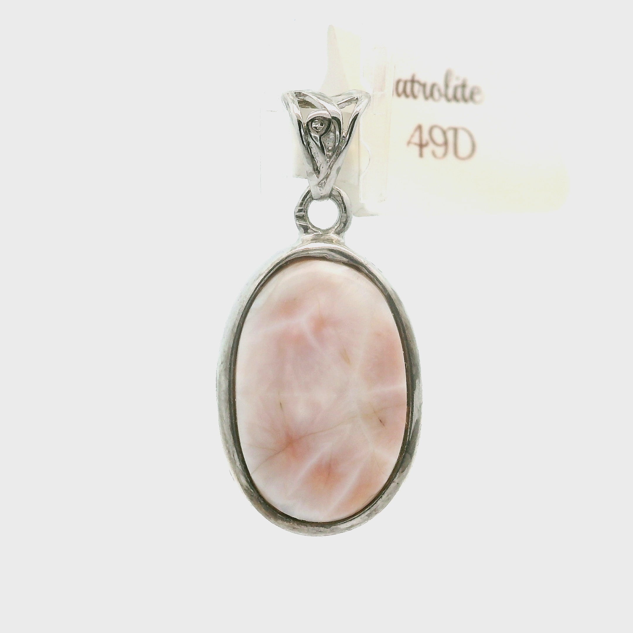 Pink Natrolite Pendant .925 Silver for Channeling, Psychic Abilities and Awakening of your Third Eye Chakra