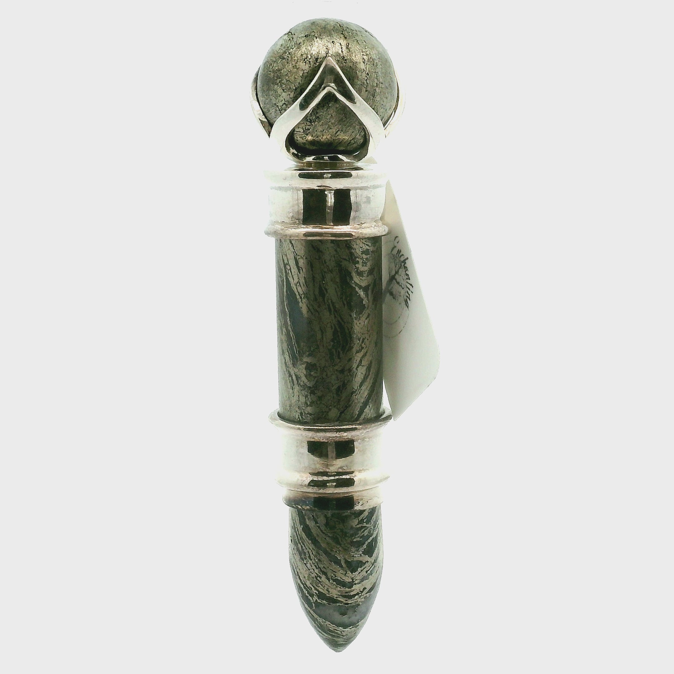 Feather Pyrite Wandlet .925 Silver for Confidence, Luck and Manifestation