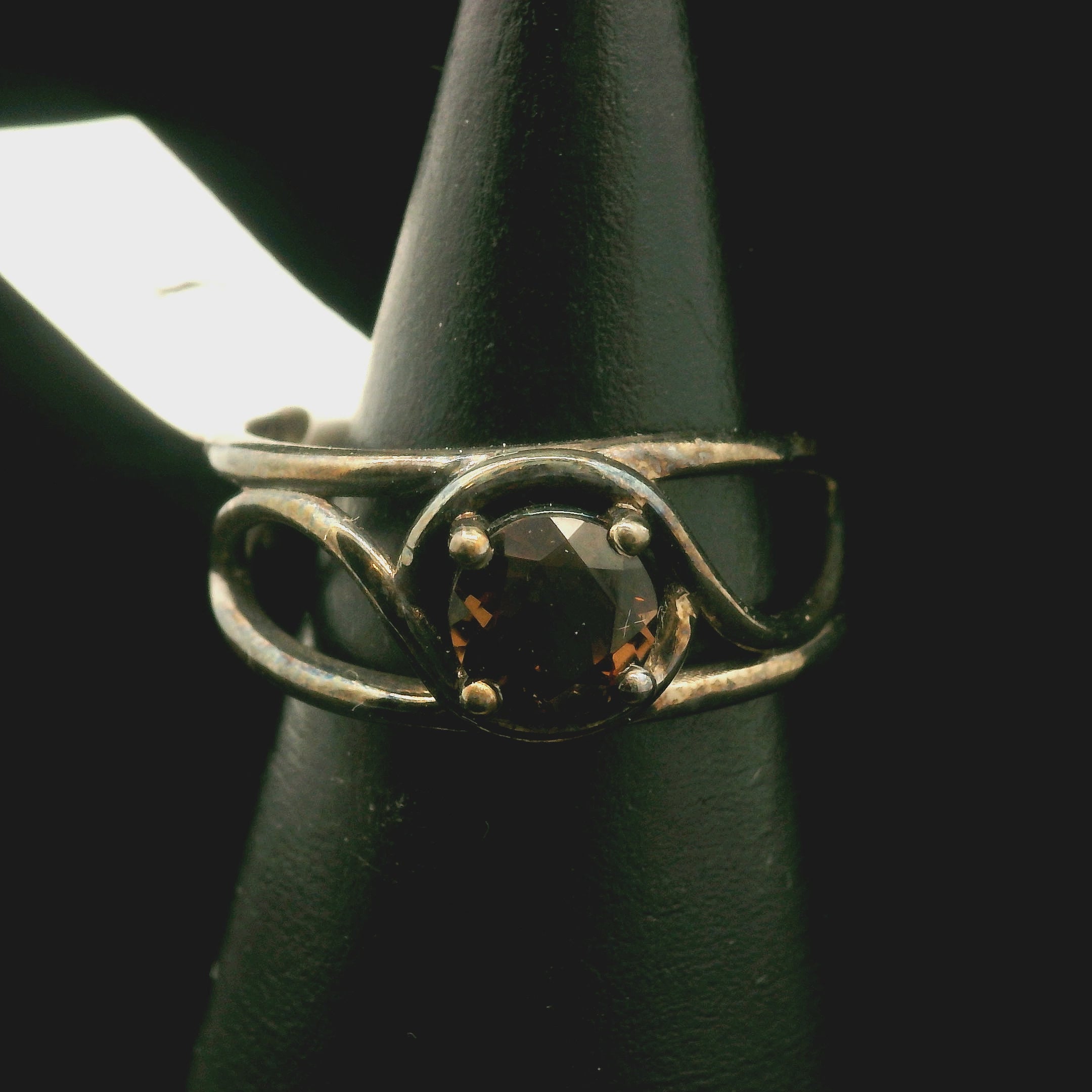 Smoky Quartz Midi Adjustable Finger Cuff Ring .925 Silver for Energy Cleansing, Manifestation and Protection