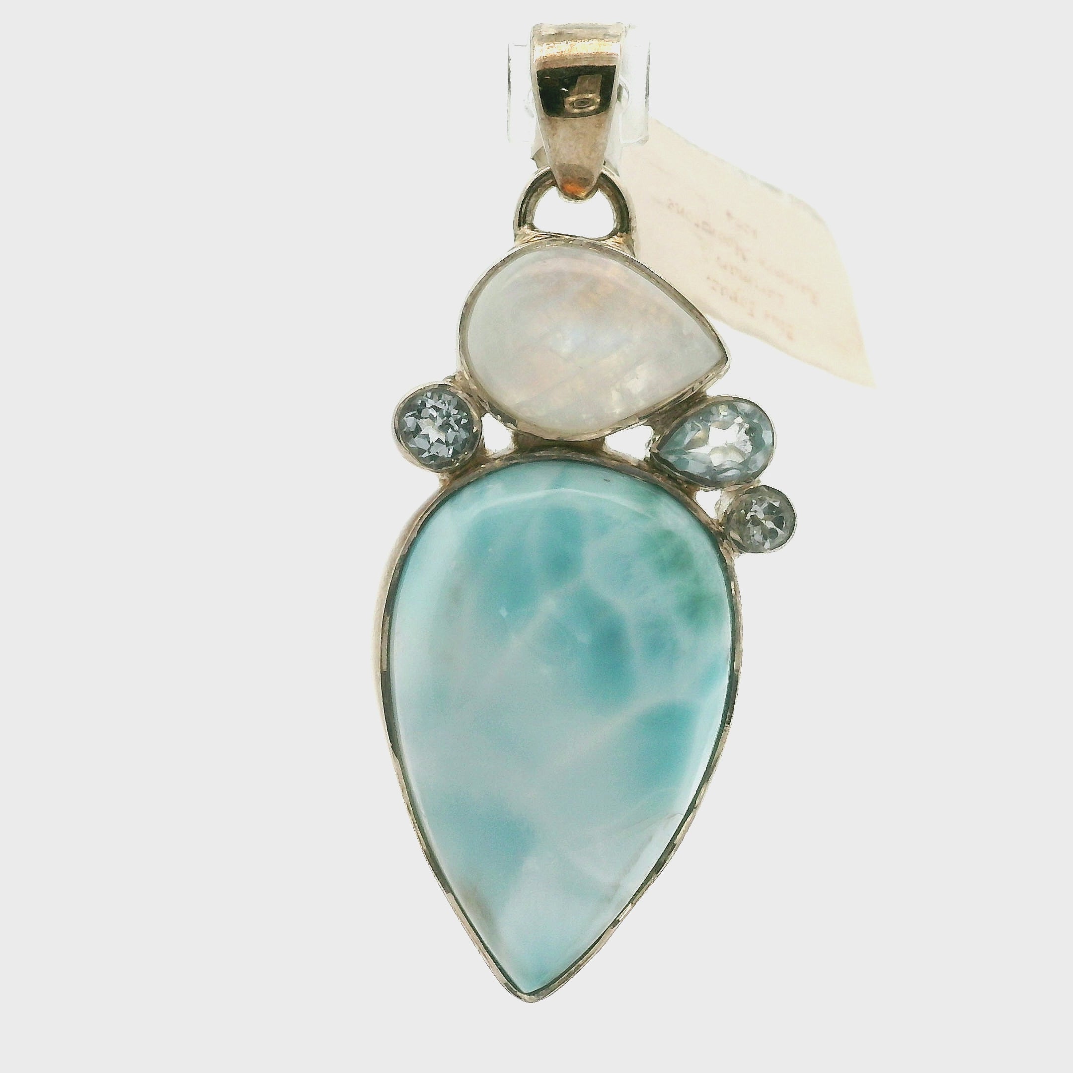 Multi-Stone Larimar Pendants .925 Silver for Channeling, Psychic Abilities and Awakening of your Third Eye Chakra